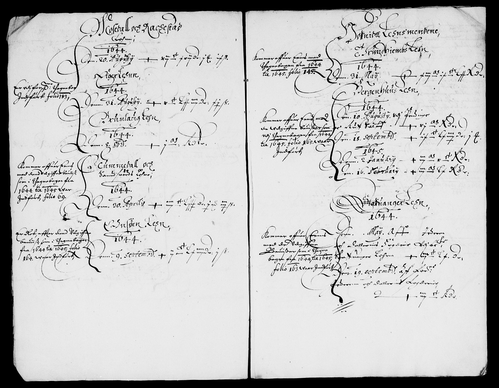 Rentekammeret inntil 1814, Reviderte regnskaper, Lensregnskaper, AV/RA-EA-5023/R/Rb/Rba/L0174: Akershus len, 1643-1644