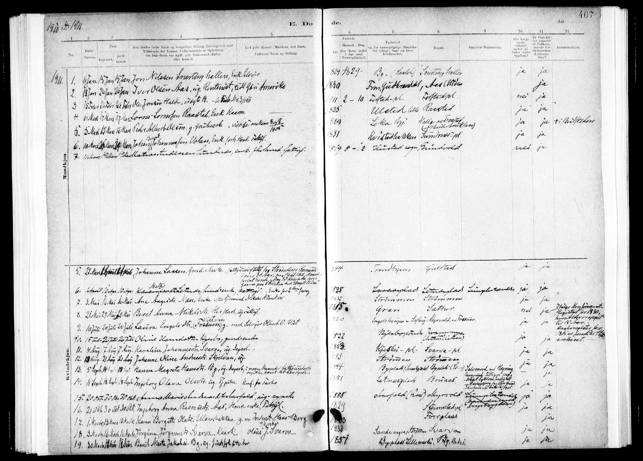 Ministerialprotokoller, klokkerbøker og fødselsregistre - Nord-Trøndelag, SAT/A-1458/730/L0285: Ministerialbok nr. 730A10, 1879-1914, s. 407