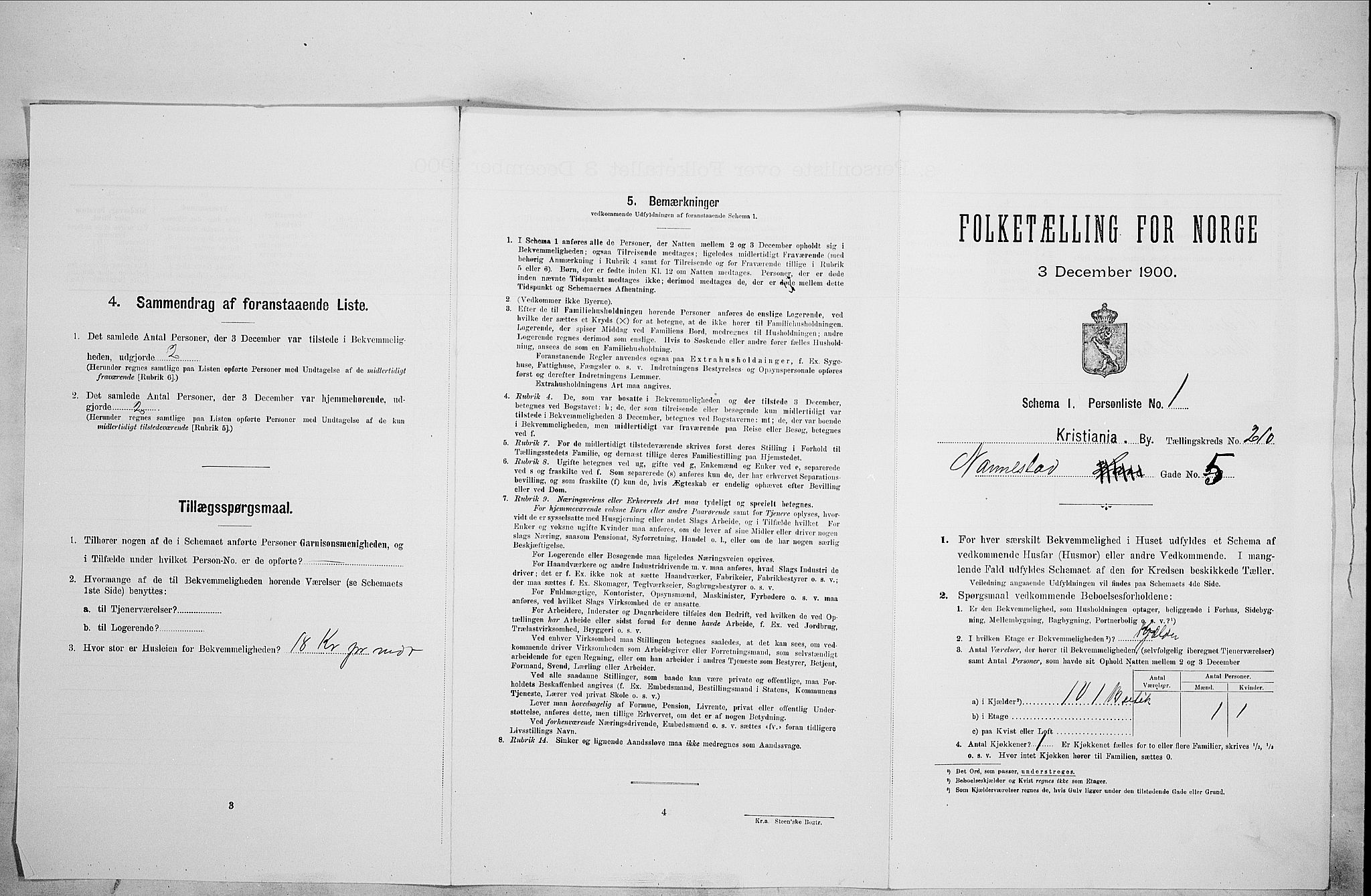 SAO, Folketelling 1900 for 0301 Kristiania kjøpstad, 1900, s. 62529