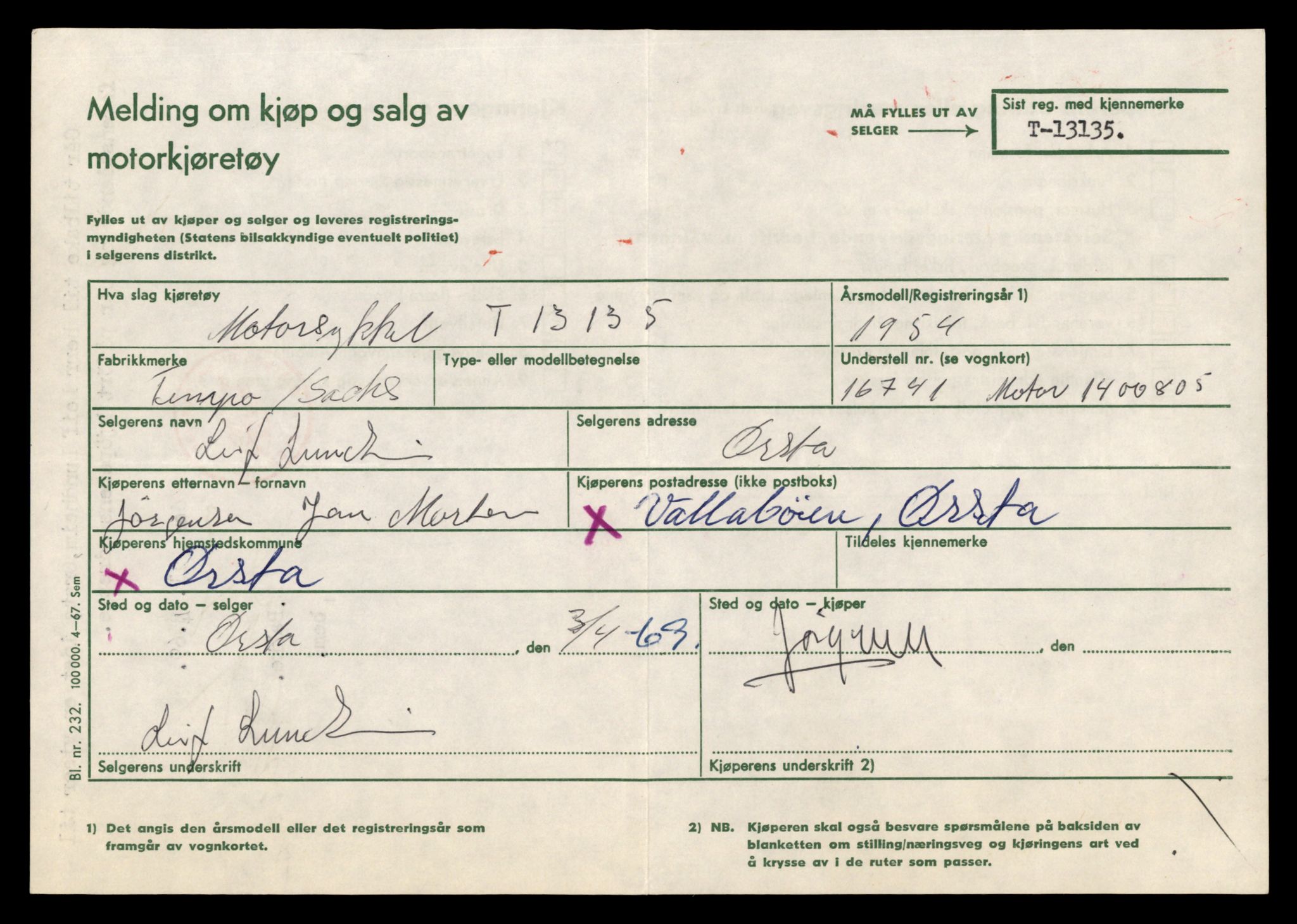 Møre og Romsdal vegkontor - Ålesund trafikkstasjon, AV/SAT-A-4099/F/Fe/L0037: Registreringskort for kjøretøy T 13031 - T 13179, 1927-1998, s. 2075