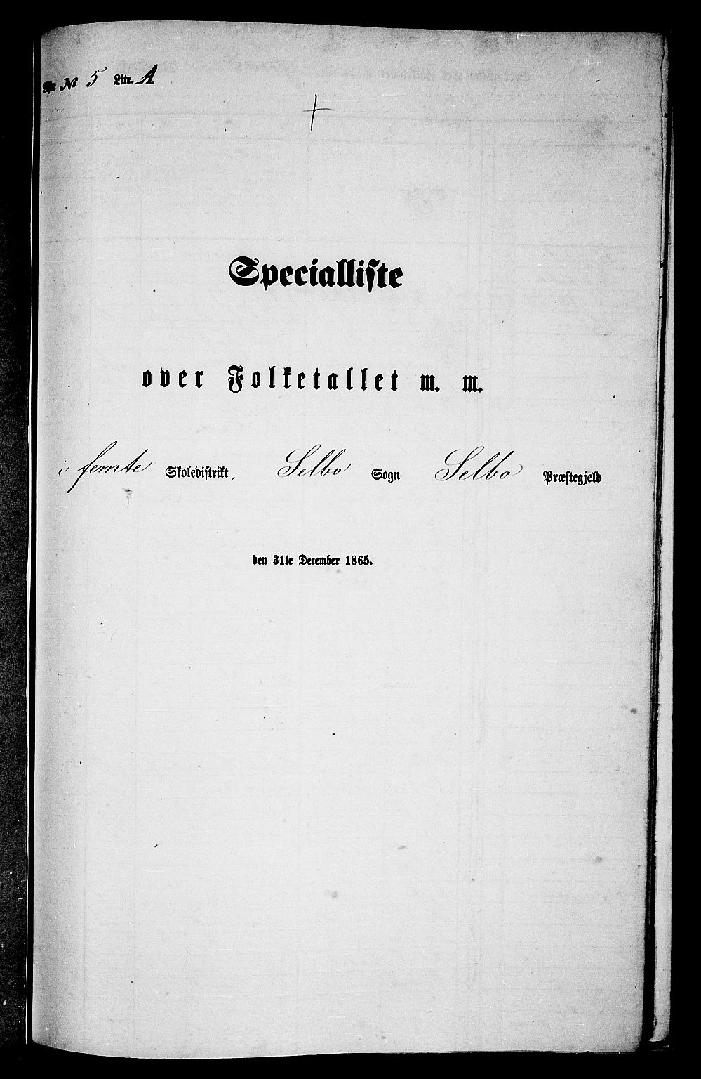 RA, Folketelling 1865 for 1664P Selbu prestegjeld, 1865, s. 65