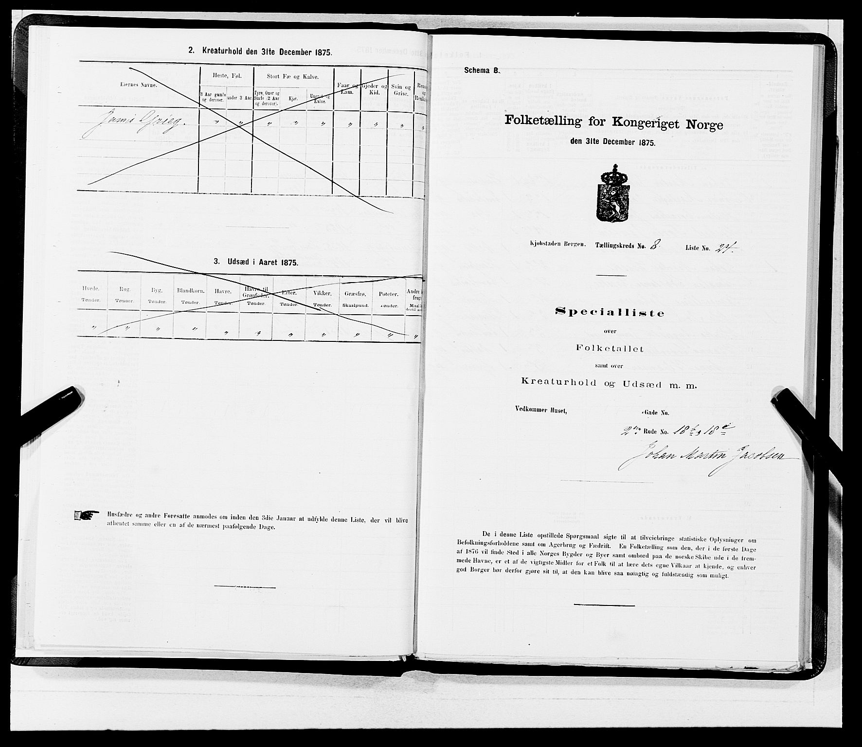 SAB, Folketelling 1875 for 1301 Bergen kjøpstad, 1875, s. 412