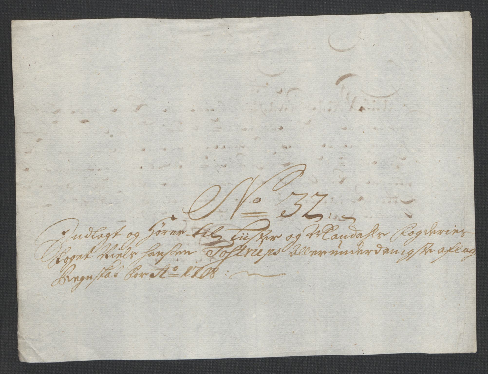 Rentekammeret inntil 1814, Reviderte regnskaper, Fogderegnskap, AV/RA-EA-4092/R43/L2552: Fogderegnskap Lista og Mandal, 1705-1709, s. 165