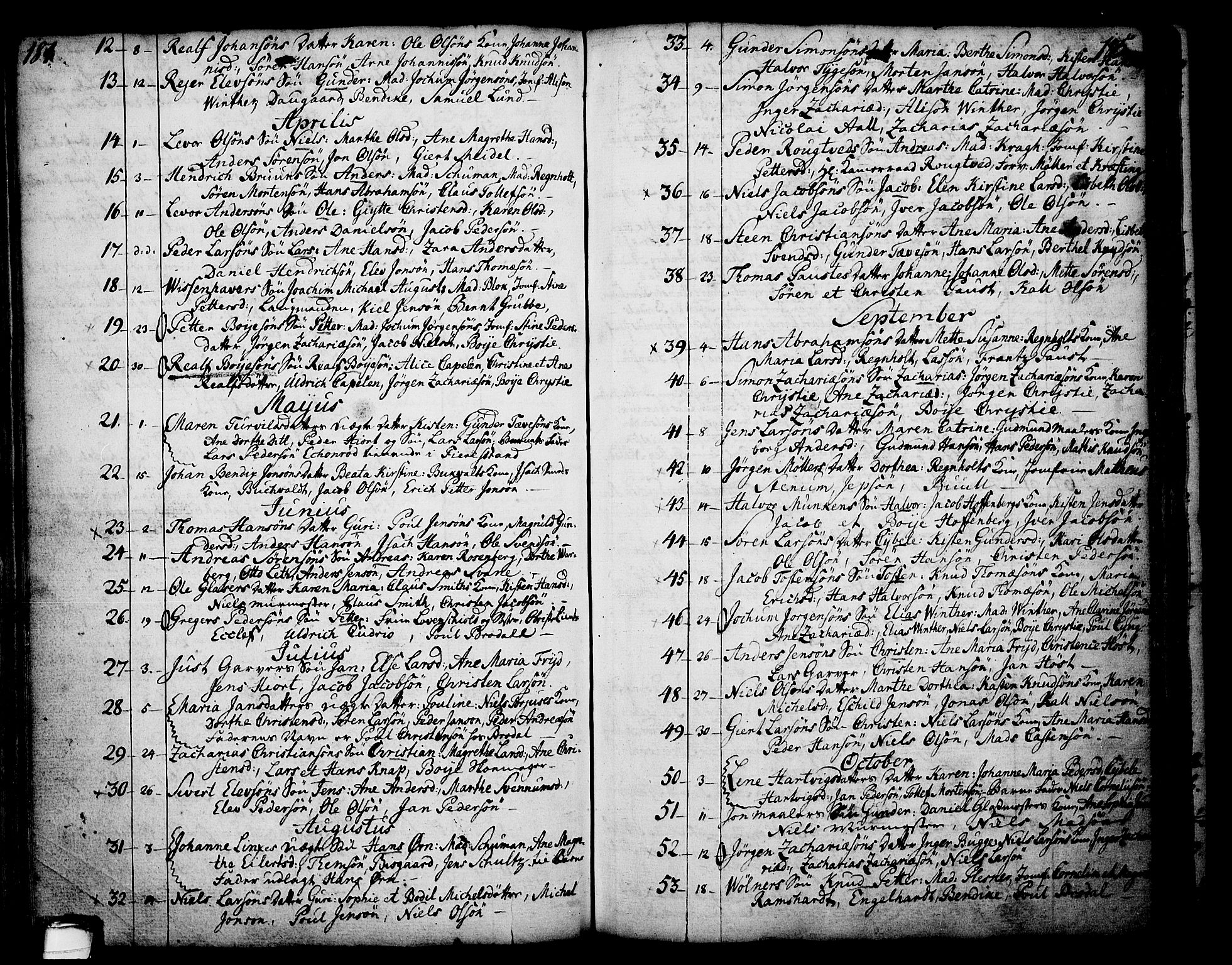 Skien kirkebøker, AV/SAKO-A-302/F/Fa/L0003: Ministerialbok nr. 3, 1755-1791, s. 184-185