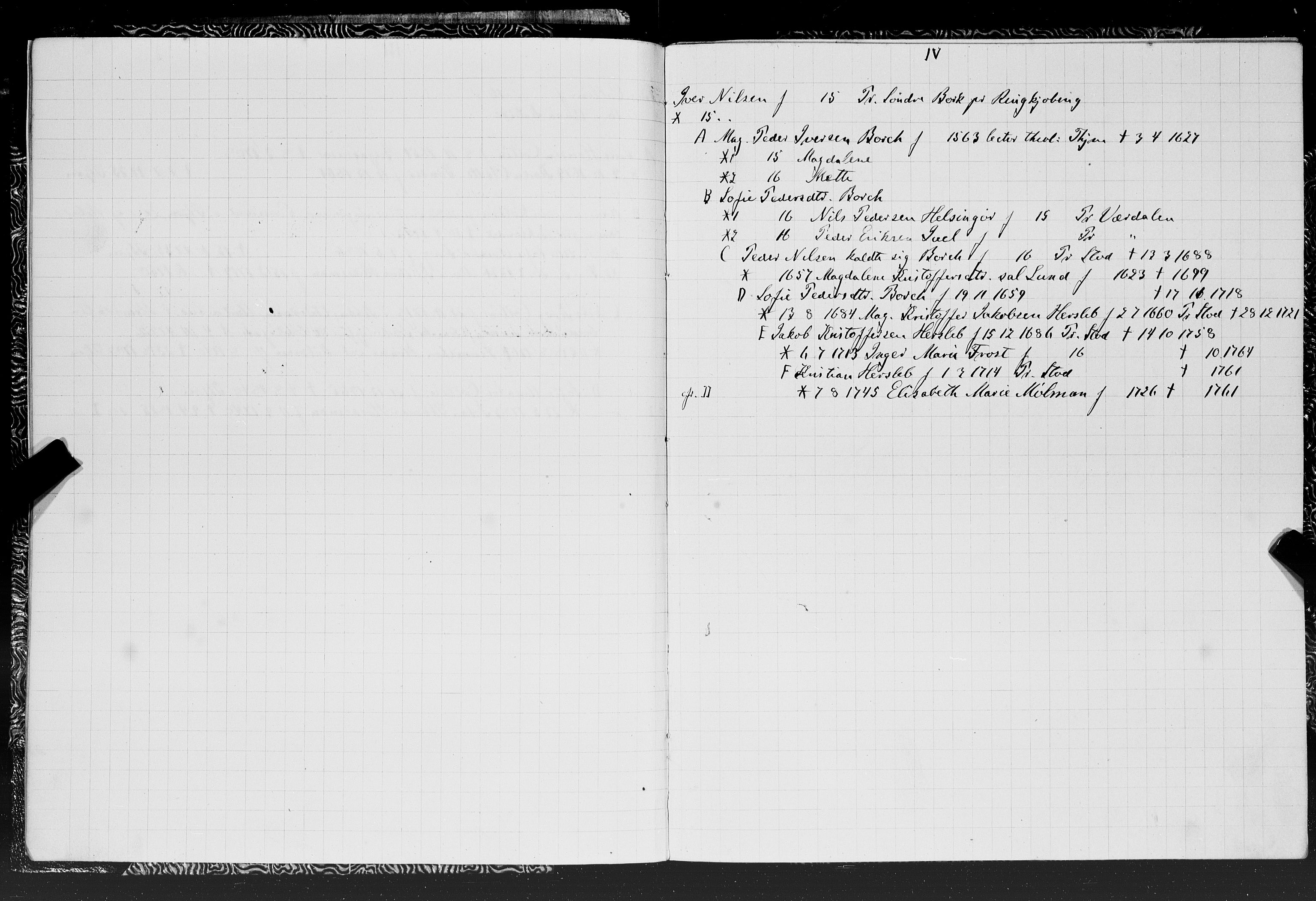 Hornemans samlinger, SAT/PA-X/A/L0014: Jakob Hersleb Hornemans forfedre, 1600-1886