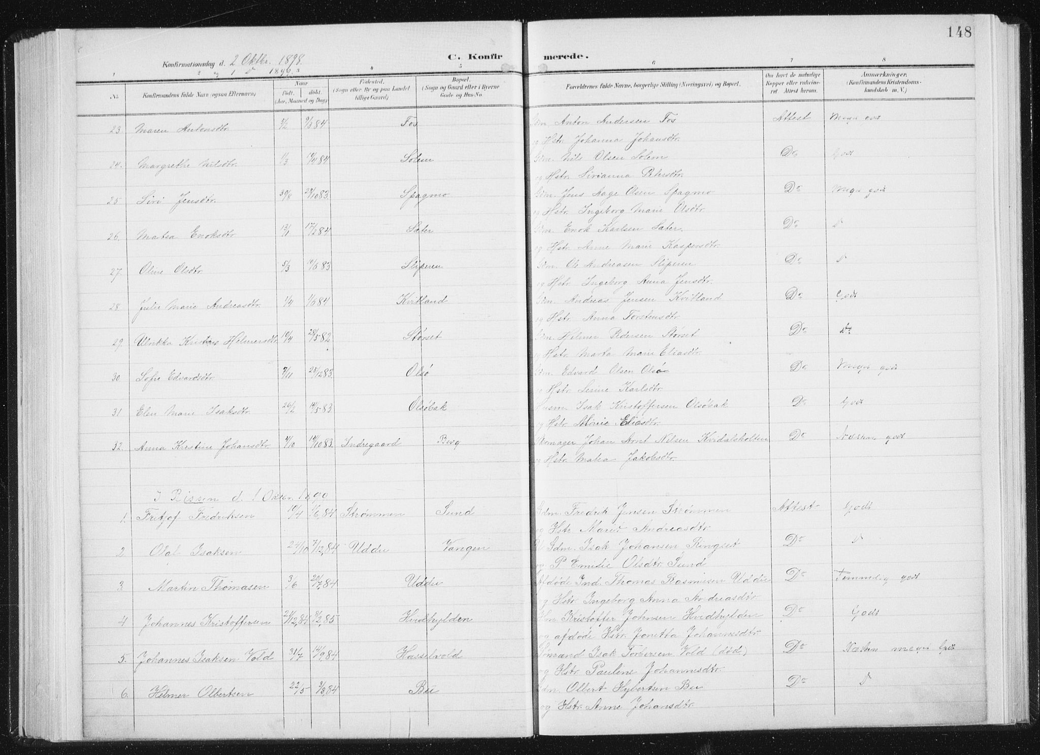 Ministerialprotokoller, klokkerbøker og fødselsregistre - Sør-Trøndelag, SAT/A-1456/647/L0635: Ministerialbok nr. 647A02, 1896-1911, s. 148