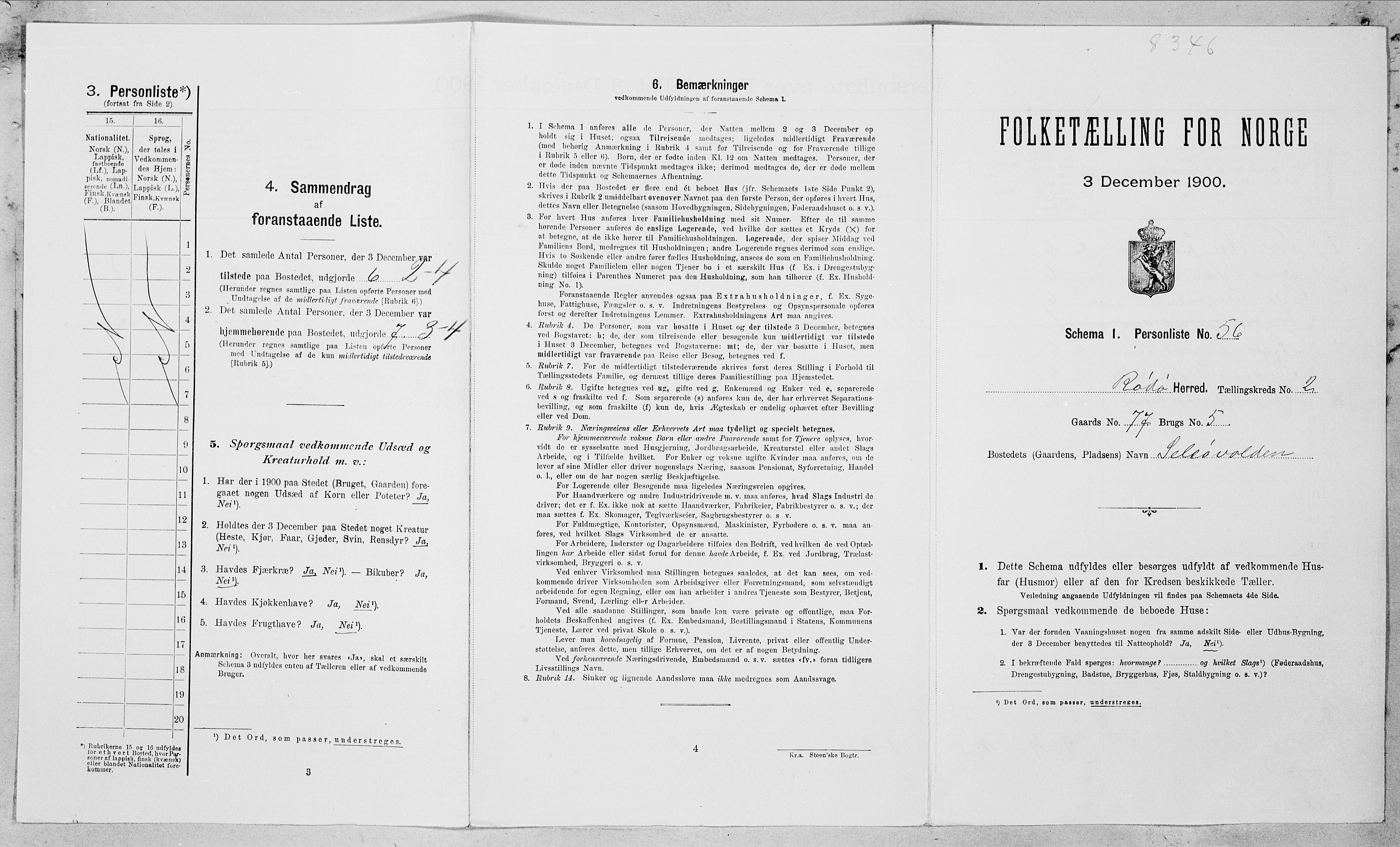 SAT, Folketelling 1900 for 1836 Rødøy herred, 1900, s. 224