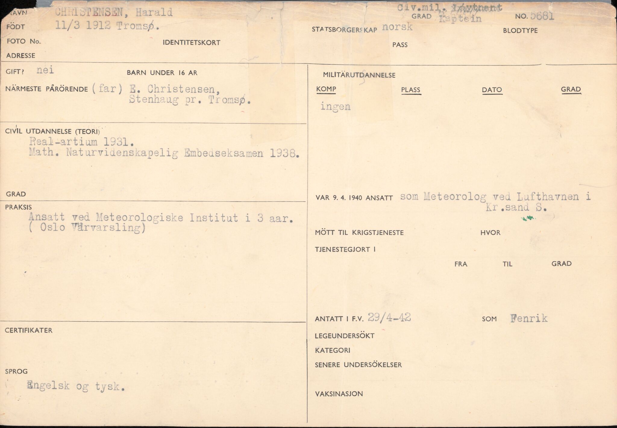Forsvaret, Forsvarets overkommando/Luftforsvarsstaben, RA/RAFA-4079/P/Pa/L0029: Personellpapirer, 1912, s. 286