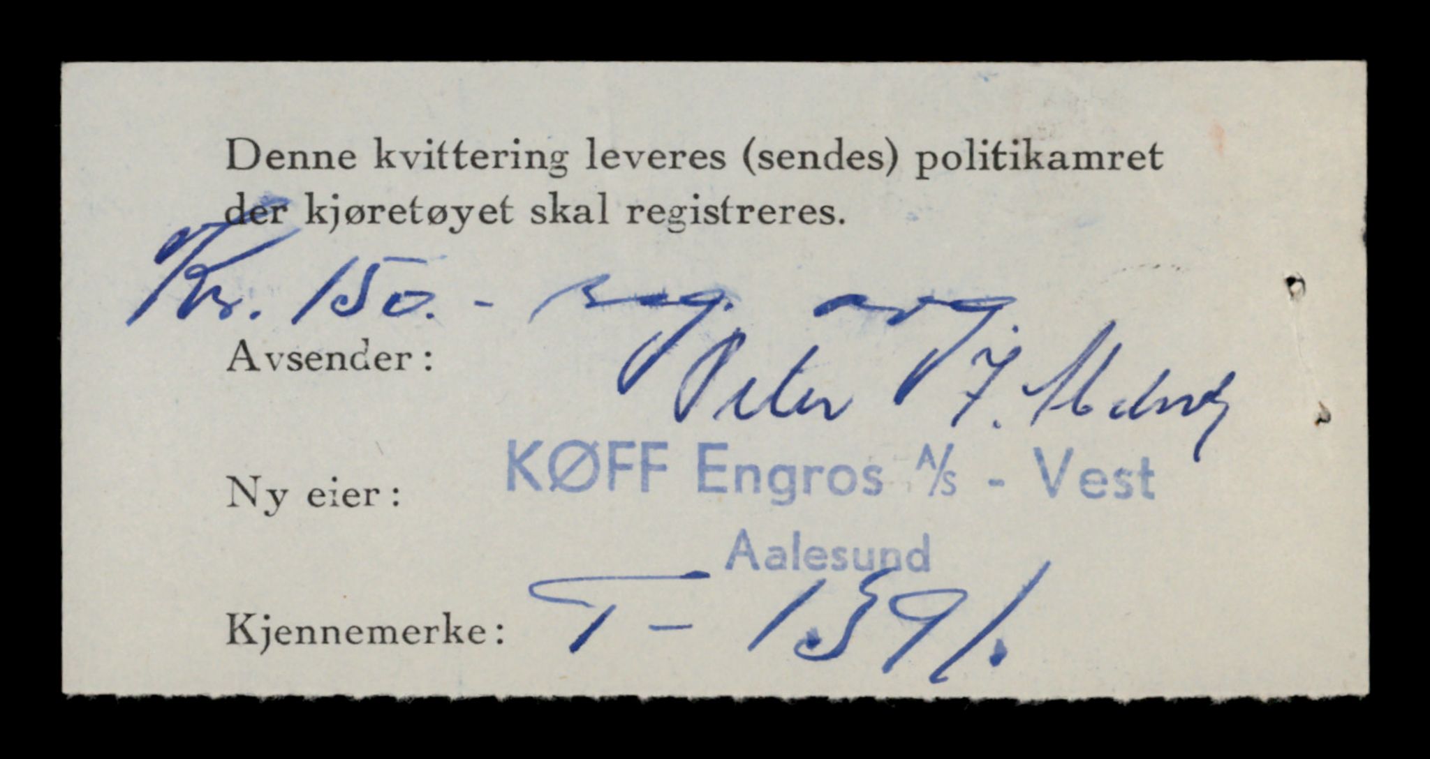 Møre og Romsdal vegkontor - Ålesund trafikkstasjon, SAT/A-4099/F/Fe/L0012: Registreringskort for kjøretøy T 1290 - T 1450, 1927-1998, s. 2243
