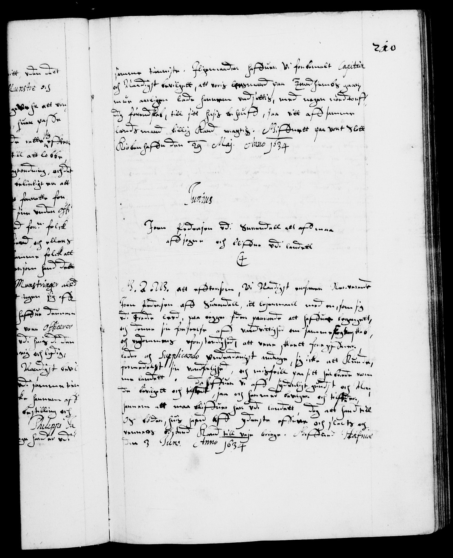Danske Kanselli 1572-1799, RA/EA-3023/F/Fc/Fca/Fcaa/L0005: Norske registre (mikrofilm), 1631-1636, s. 210a