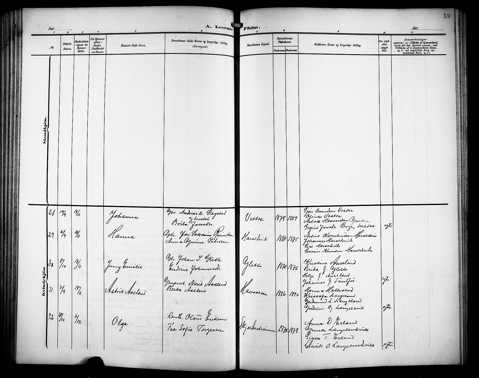 Skjold sokneprestkontor, AV/SAST-A-101847/H/Ha/Hab/L0008: Klokkerbok nr. B 8, 1906-1920, s. 59
