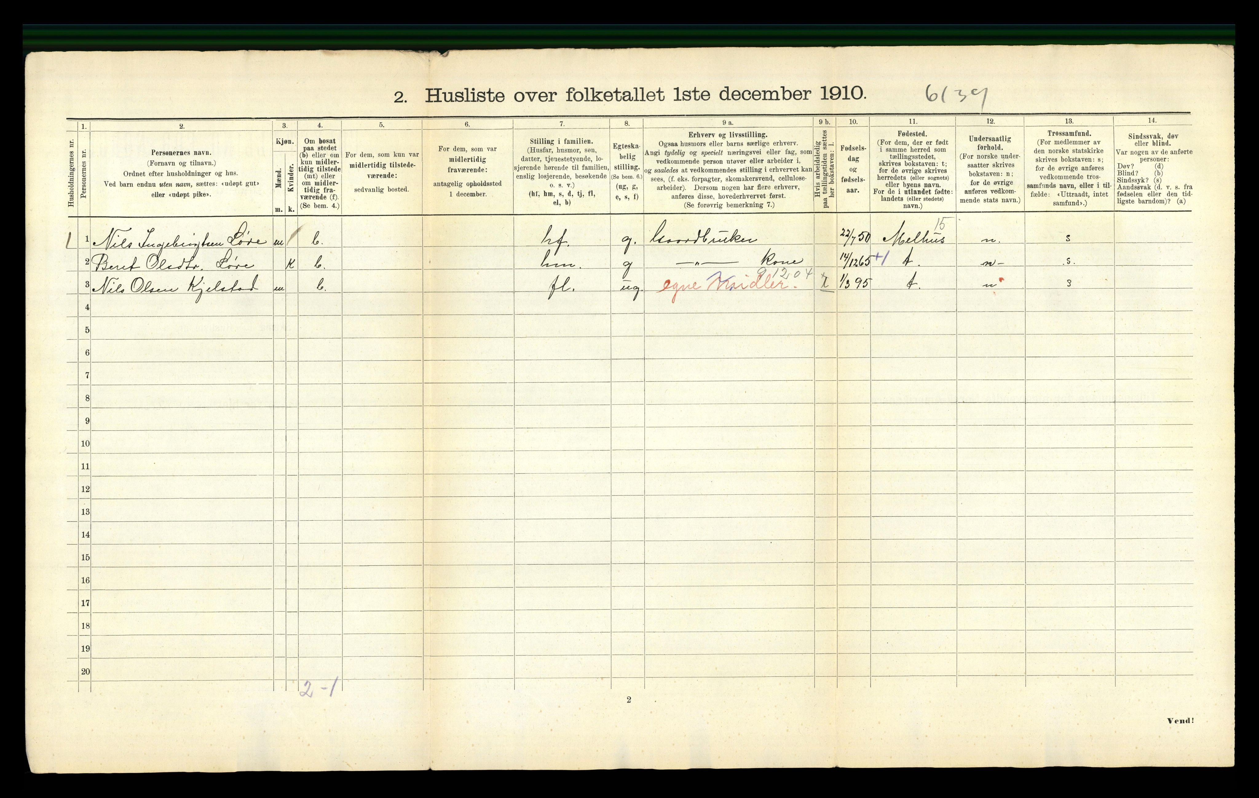 RA, Folketelling 1910 for 1650 Horg herred, 1910, s. 31