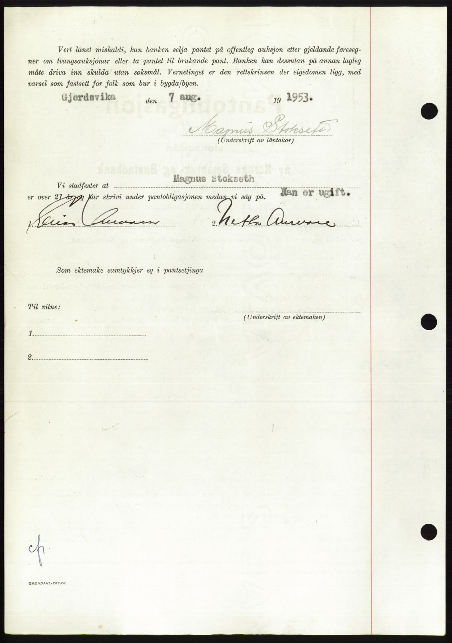 Søre Sunnmøre sorenskriveri, AV/SAT-A-4122/1/2/2C/L0123: Pantebok nr. 11B, 1953-1953, Dagboknr: 2077/1953