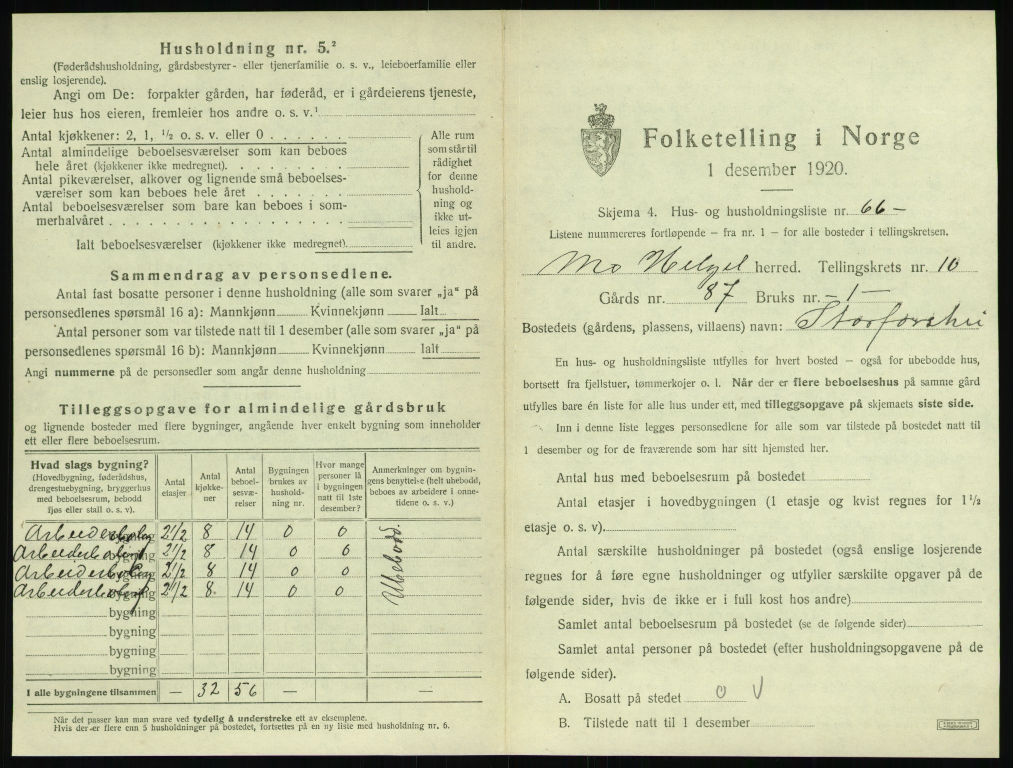 SAT, Folketelling 1920 for 1833 Mo herred, 1920, s. 1296