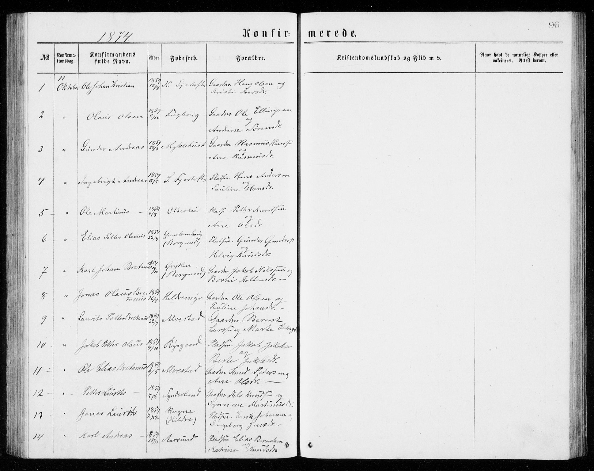 Ministerialprotokoller, klokkerbøker og fødselsregistre - Møre og Romsdal, AV/SAT-A-1454/536/L0509: Klokkerbok nr. 536C04, 1871-1881, s. 96