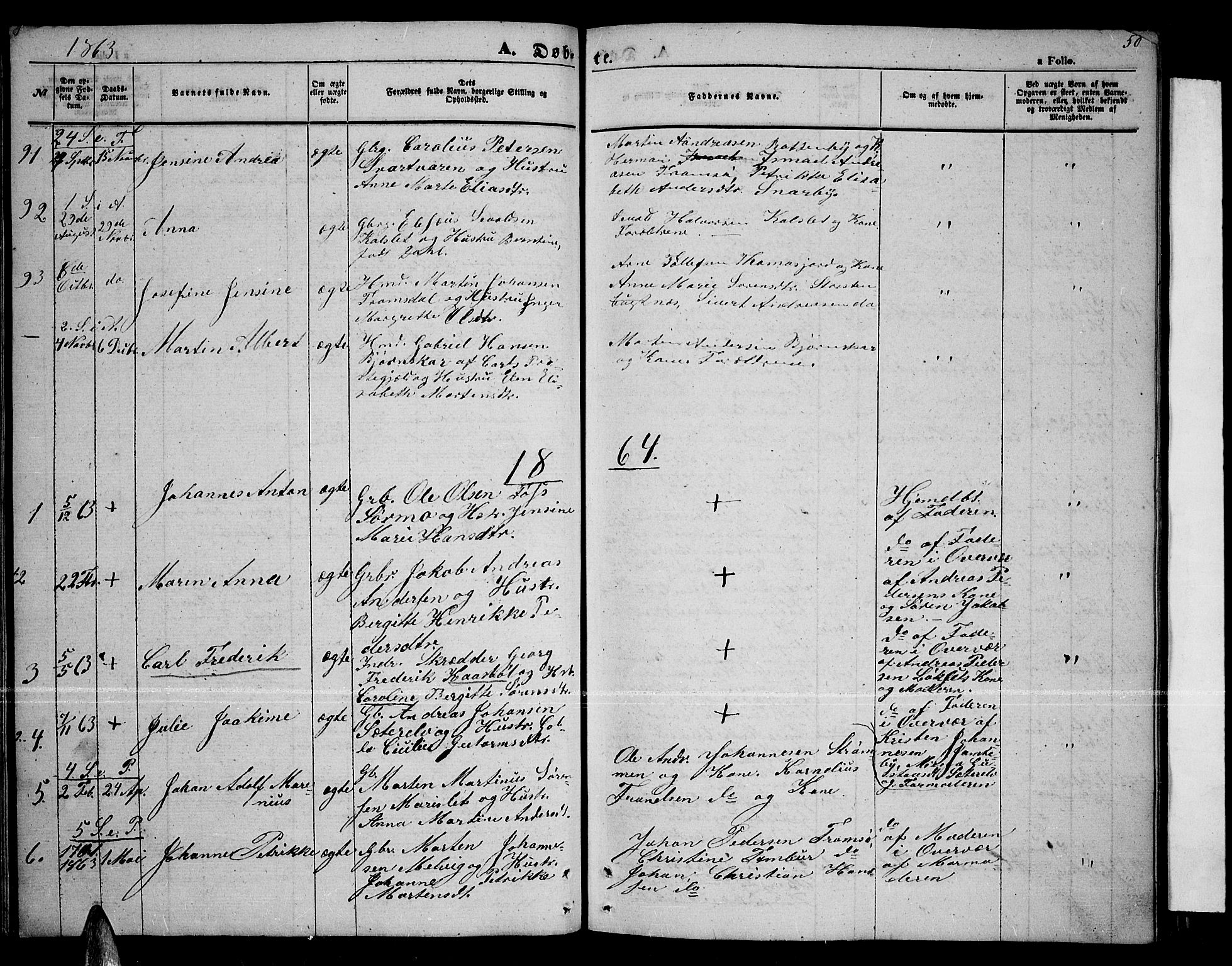 Tromsøysund sokneprestkontor, AV/SATØ-S-1304/G/Gb/L0001klokker: Klokkerbok nr. 1, 1857-1869, s. 50