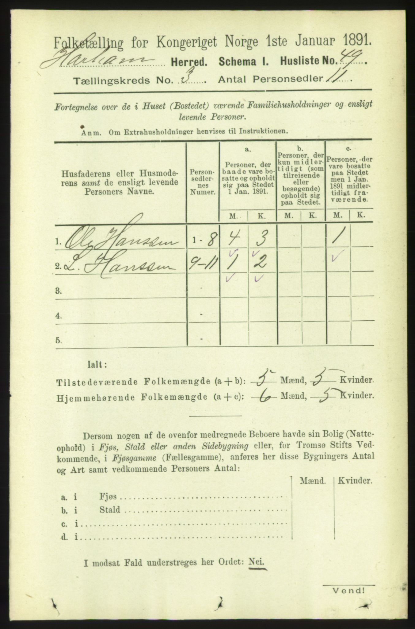 RA, Folketelling 1891 for 1534 Haram herred, 1891, s. 1186