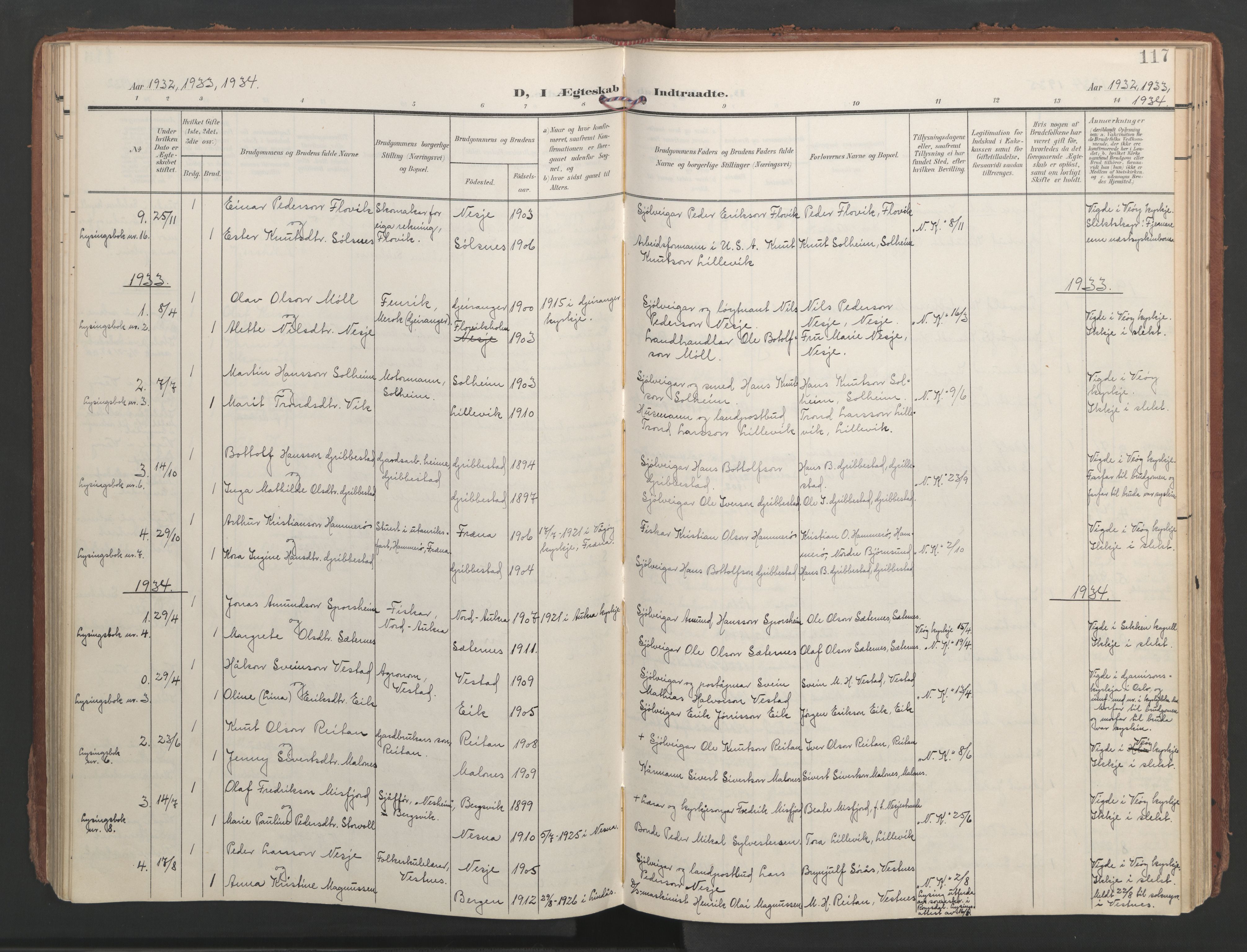 Ministerialprotokoller, klokkerbøker og fødselsregistre - Møre og Romsdal, AV/SAT-A-1454/547/L0605: Ministerialbok nr. 547A07, 1907-1936, s. 117