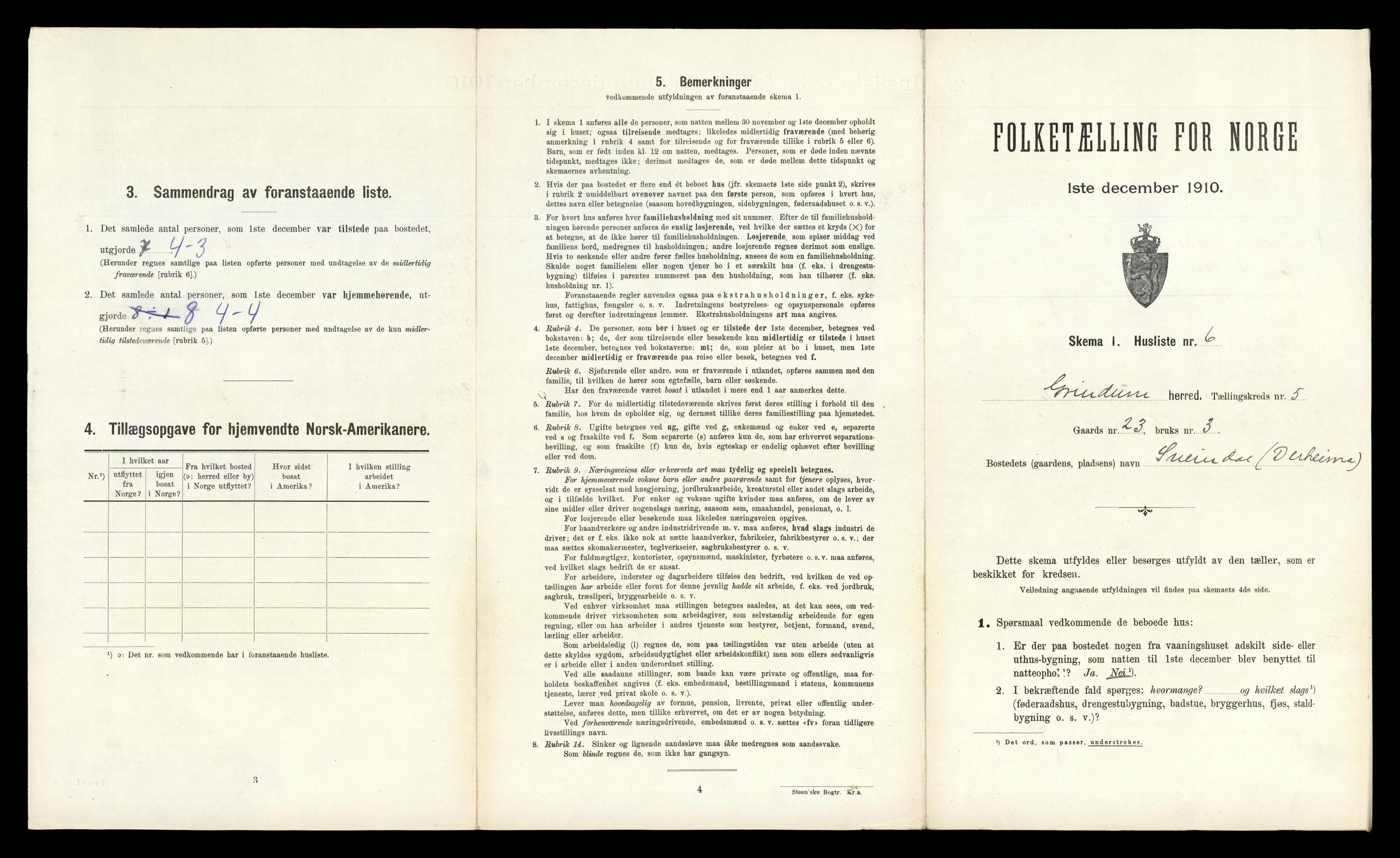 RA, Folketelling 1910 for 1025 Grindheim herred, 1910, s. 291