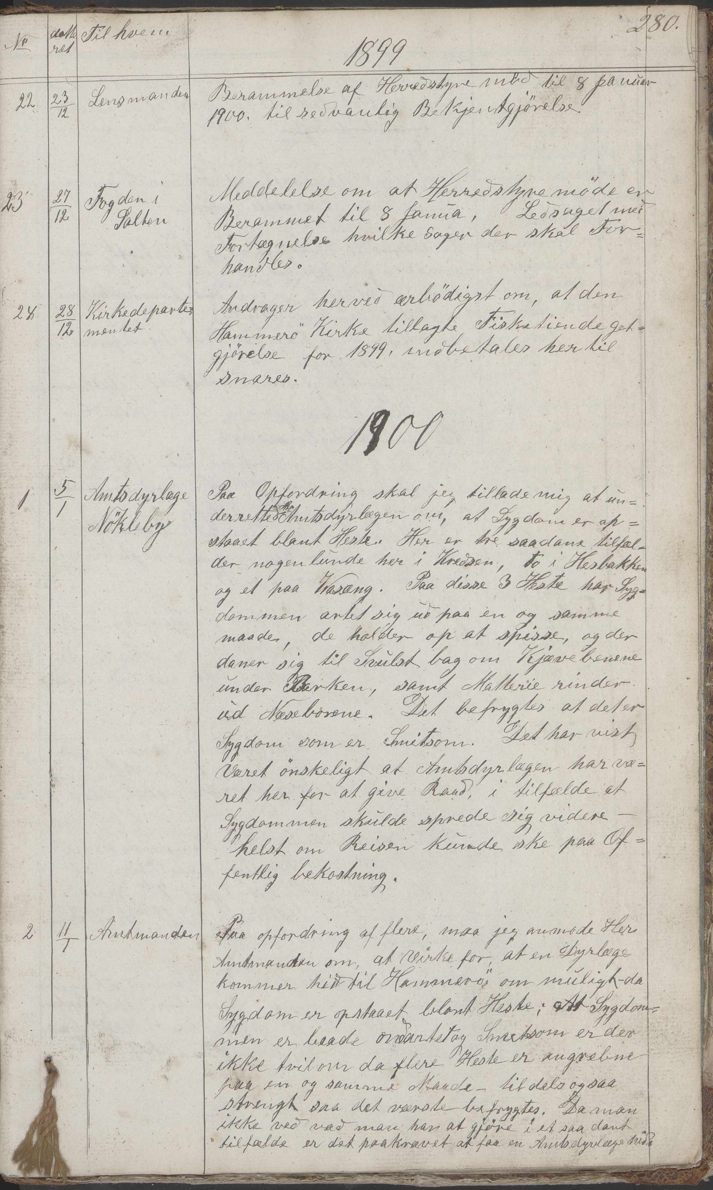 Hamarøy kommune. Formannskapet, AIN/K-18490.150/210/L0001: Protokoll, 1838-1900, s. 280