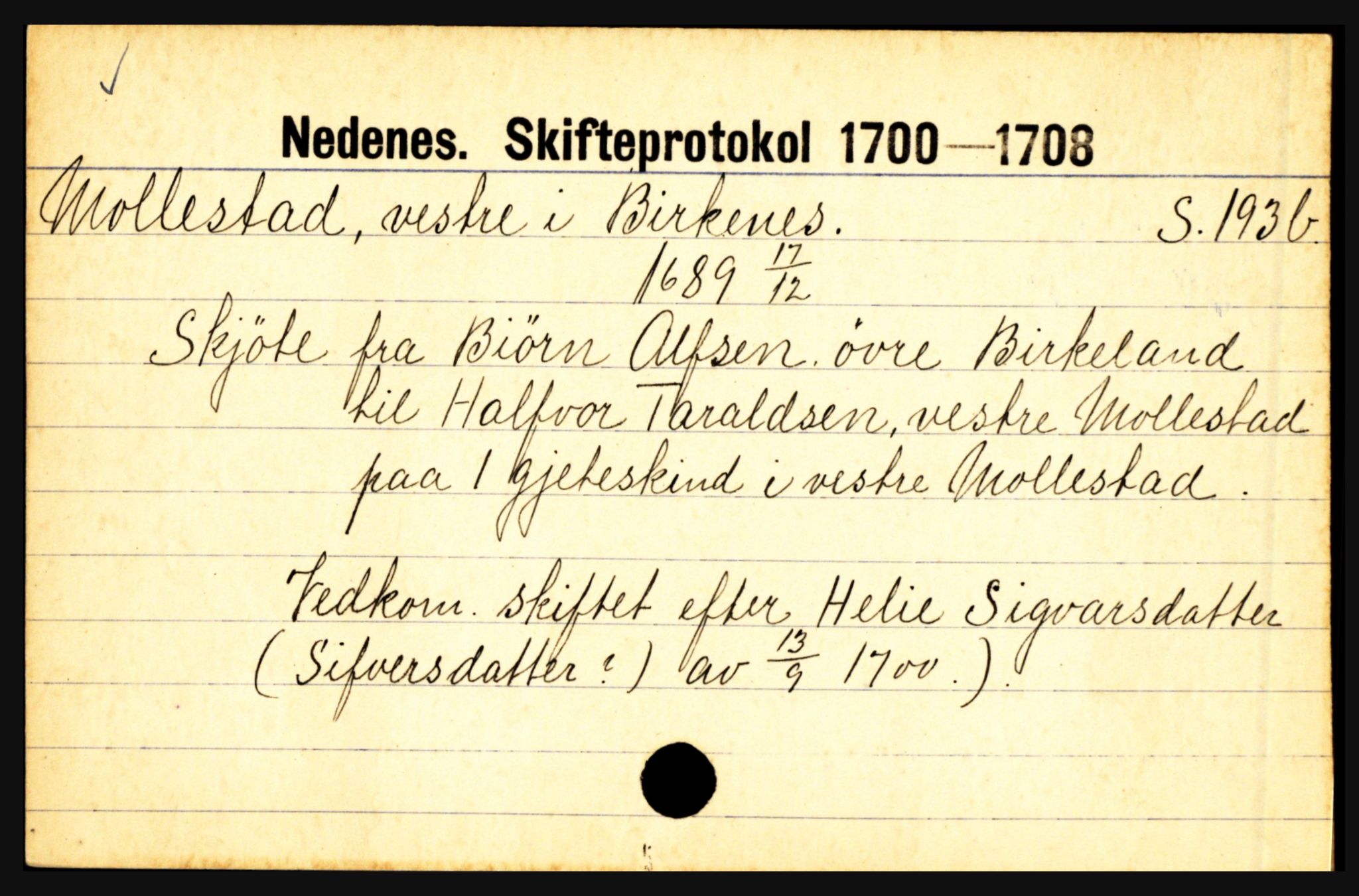 Nedenes sorenskriveri før 1824, AV/SAK-1221-0007/H, s. 20189