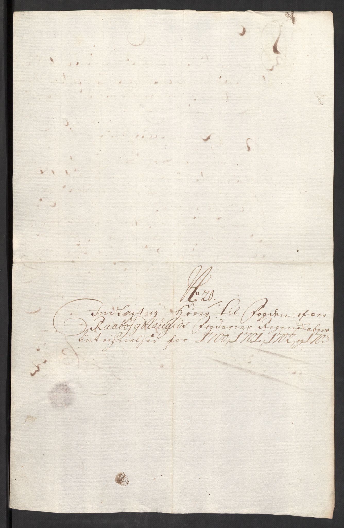 Rentekammeret inntil 1814, Reviderte regnskaper, Fogderegnskap, AV/RA-EA-4092/R40/L2447: Fogderegnskap Råbyggelag, 1703-1705, s. 208