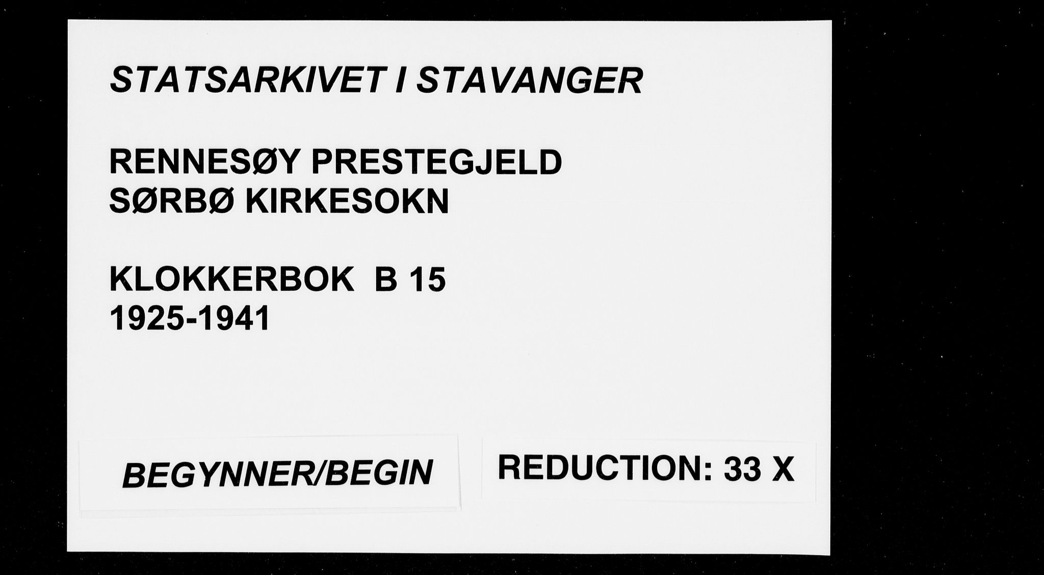 Rennesøy sokneprestkontor, SAST/A -101827/H/Ha/Hab/L0016: Klokkerbok nr. B 15, 1925-1941