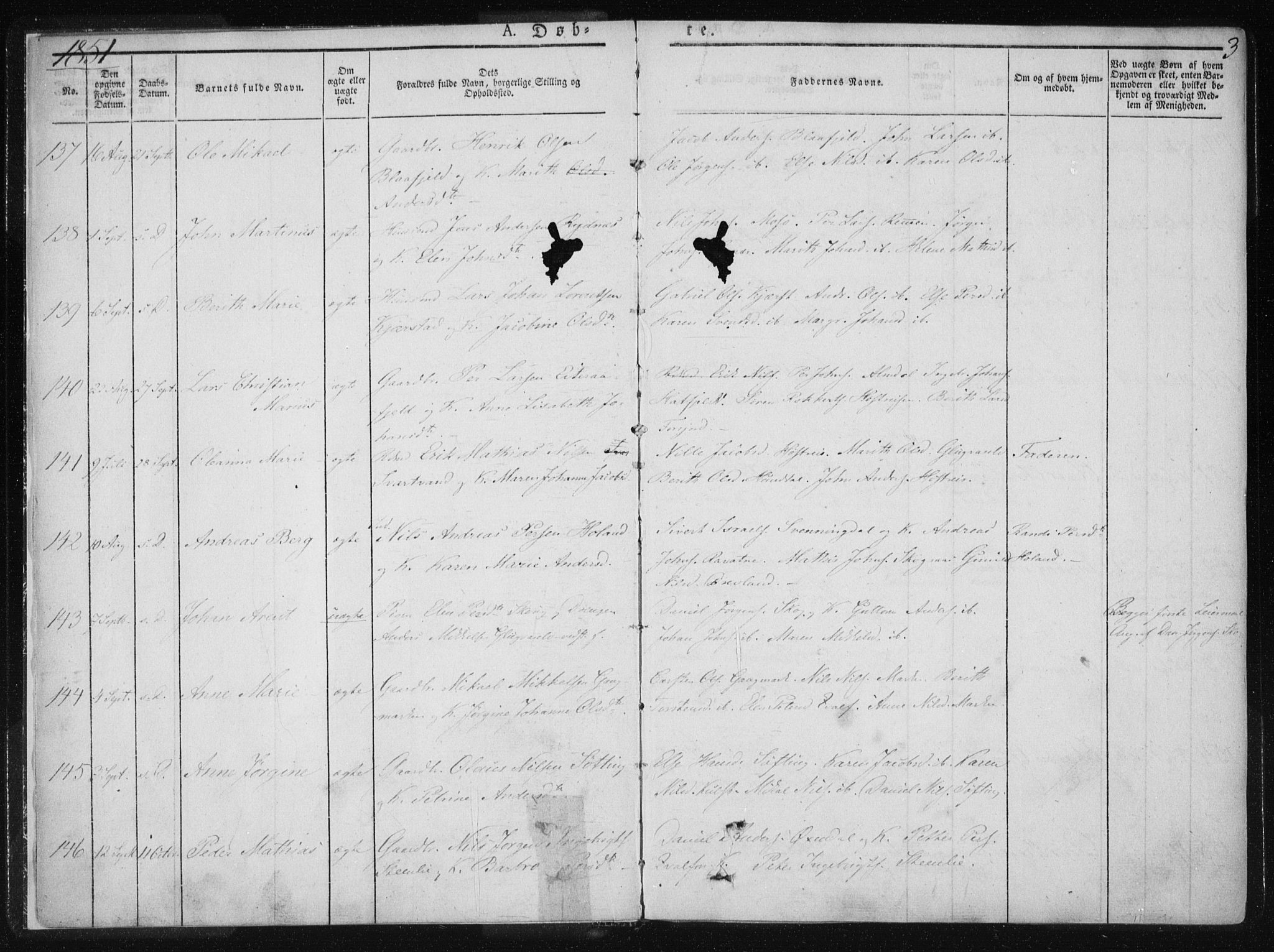 Ministerialprotokoller, klokkerbøker og fødselsregistre - Nordland, AV/SAT-A-1459/820/L0292: Ministerialbok nr. 820A13, 1851-1854, s. 3