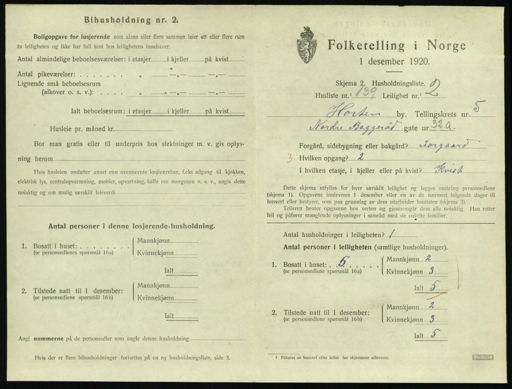 SAKO, Folketelling 1920 for 0703 Horten kjøpstad, 1920, s. 6143