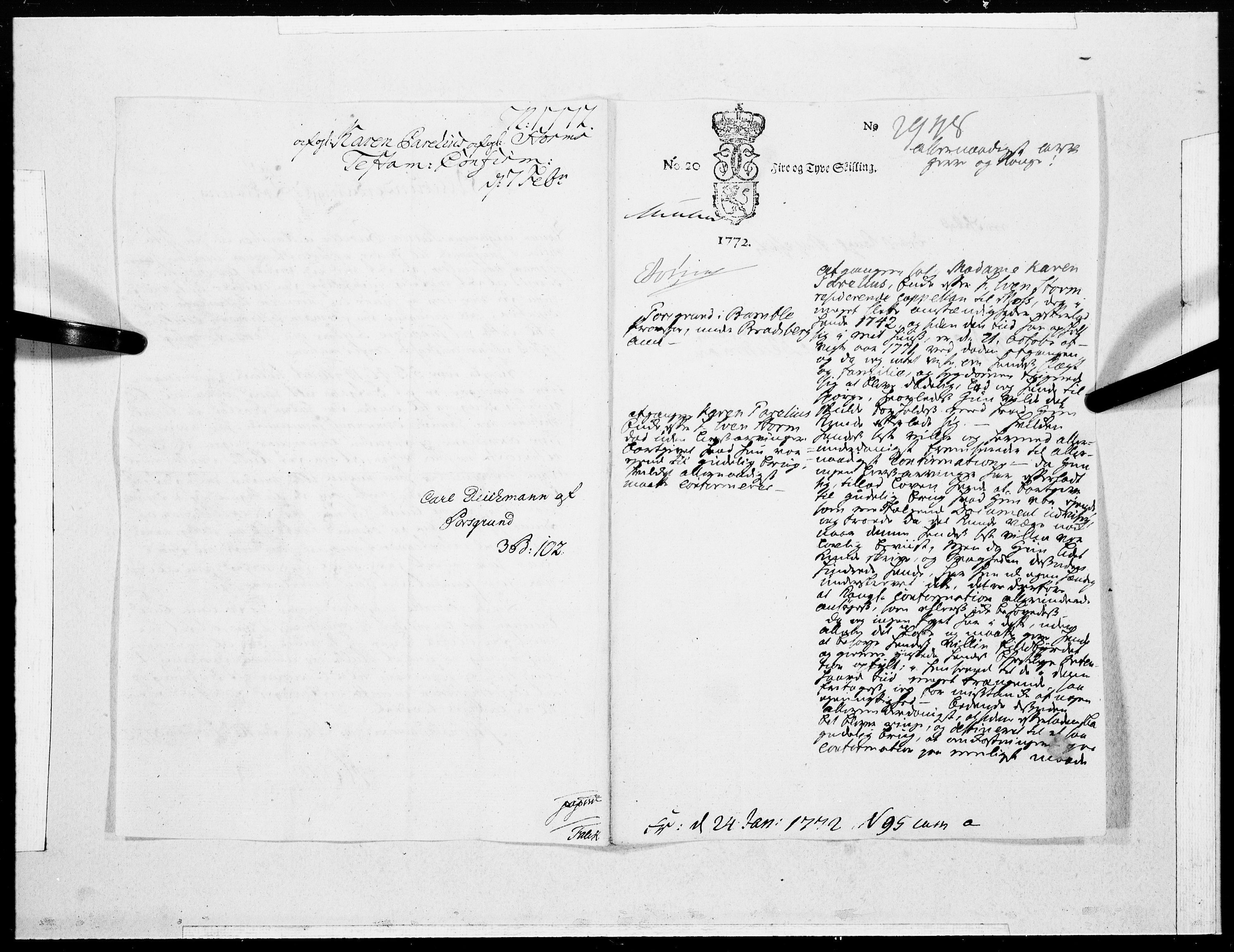 Danske Kanselli 1572-1799, AV/RA-EA-3023/F/Fc/Fcc/Fcca/L0206: Norske innlegg 1572-1799, 1772, s. 38