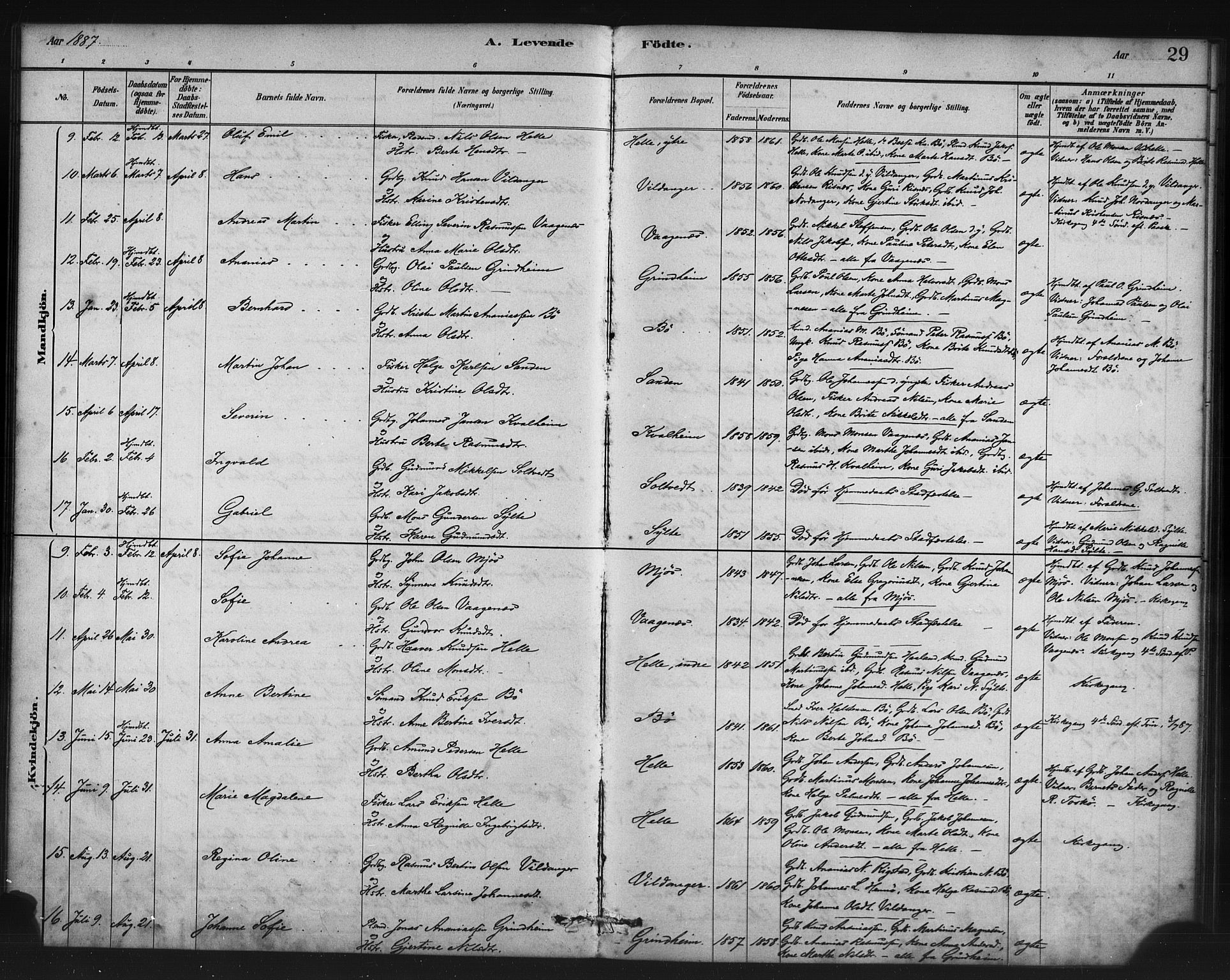 Manger sokneprestembete, AV/SAB-A-76801/H/Haa: Ministerialbok nr. C 1, 1881-1890, s. 29