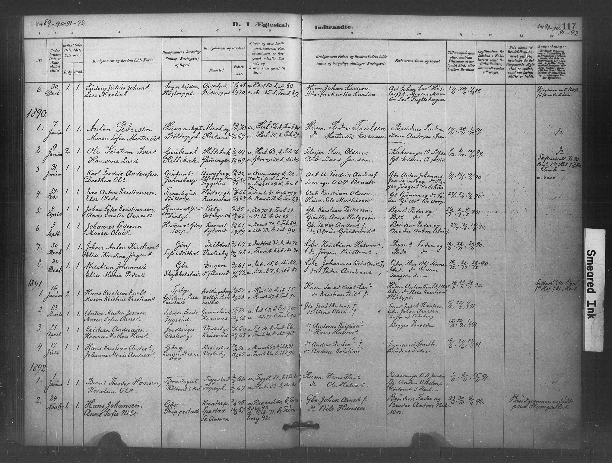 Eidsberg prestekontor Kirkebøker, AV/SAO-A-10905/F/Fc/L0001: Ministerialbok nr. III 1, 1879-1905, s. 117
