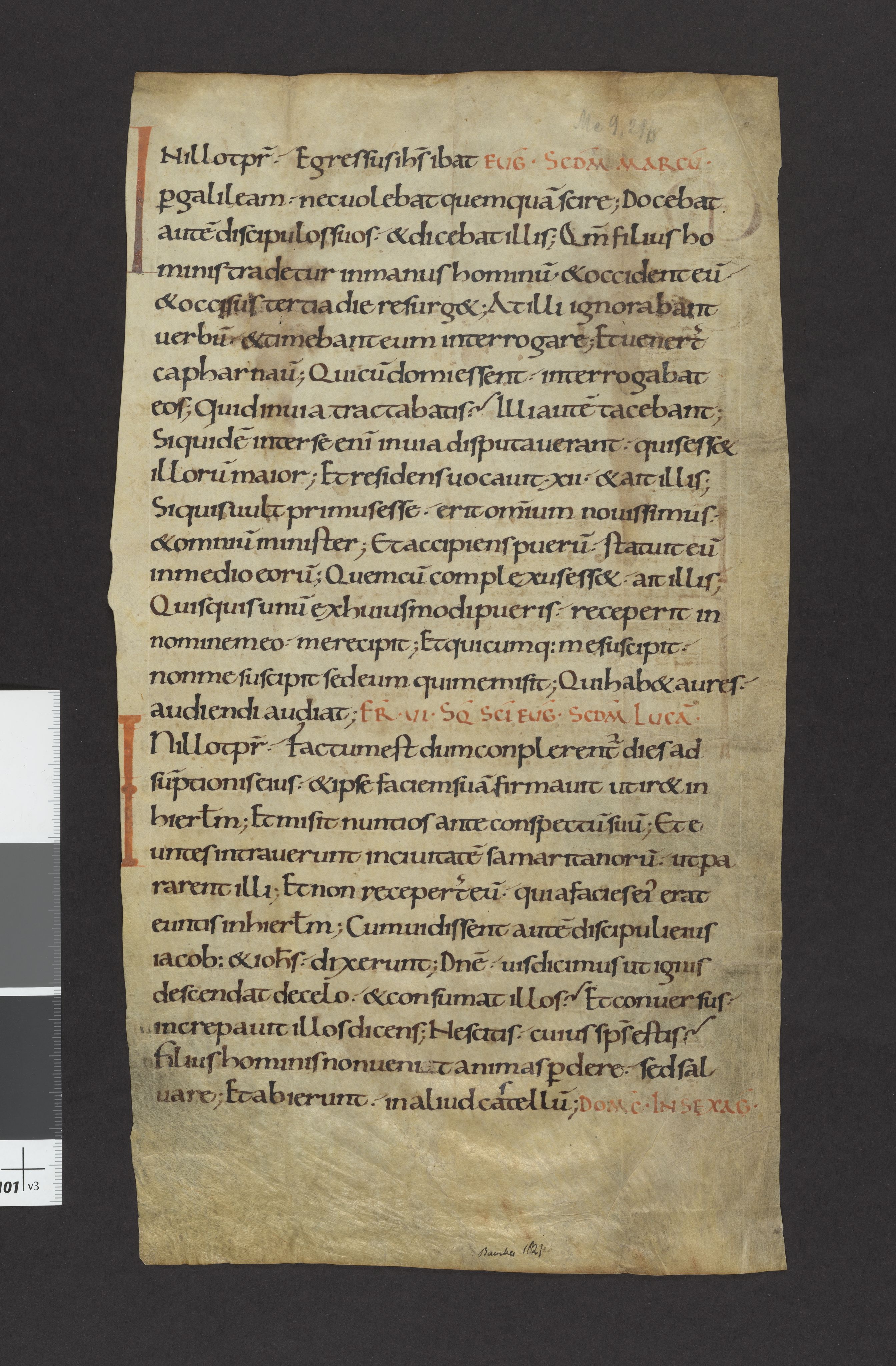 Riksarkivets diplomsamling, AV/RA-EA-5965/F27/F27A/F27Ab/L0001: Latinske fragmenter stort format, 1100-1536, s. 9