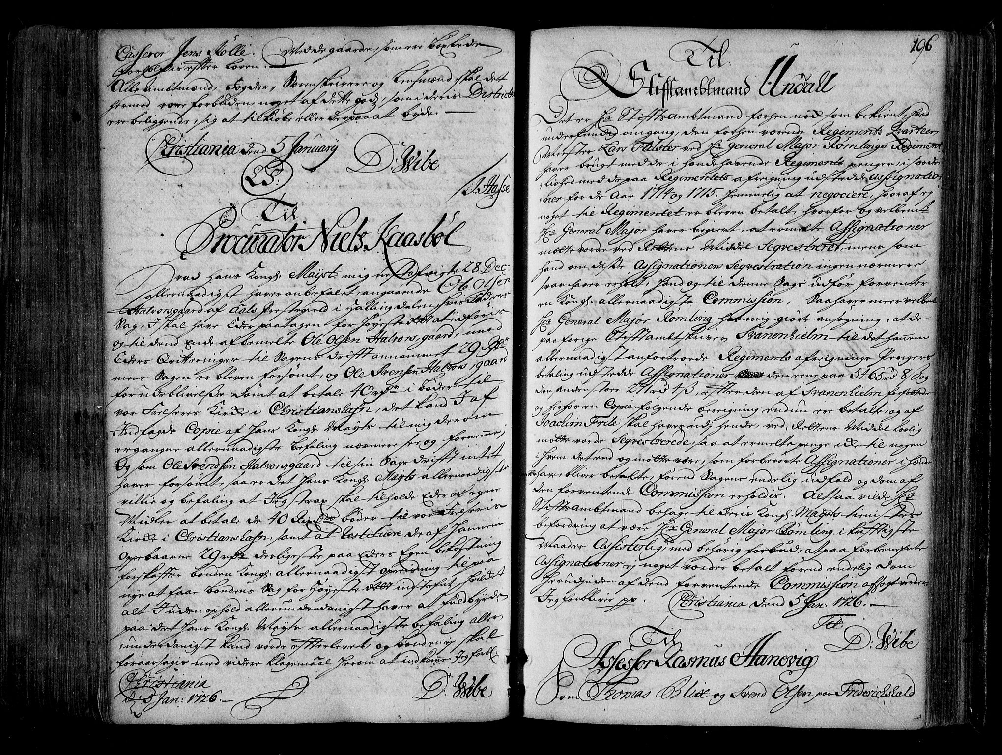 Stattholderembetet 1572-1771, AV/RA-EA-2870/Be/L0006: Ordreprotokoll, 1722-1726, s. 195b-196a