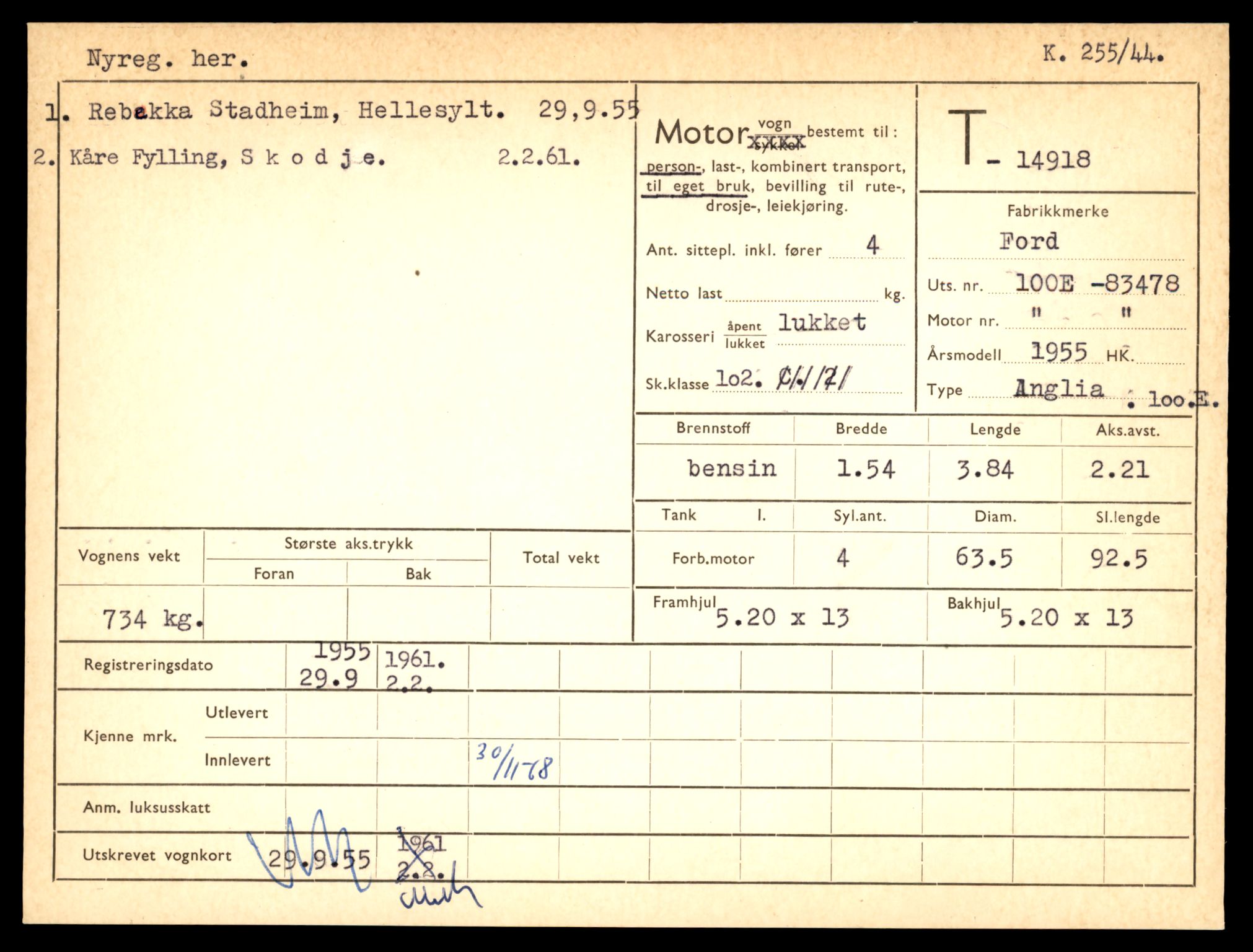 Møre og Romsdal vegkontor - Ålesund trafikkstasjon, AV/SAT-A-4099/F/Fe/L0049: Registreringskort for kjøretøy T 14864 - T 18613, 1927-1998, s. 1247