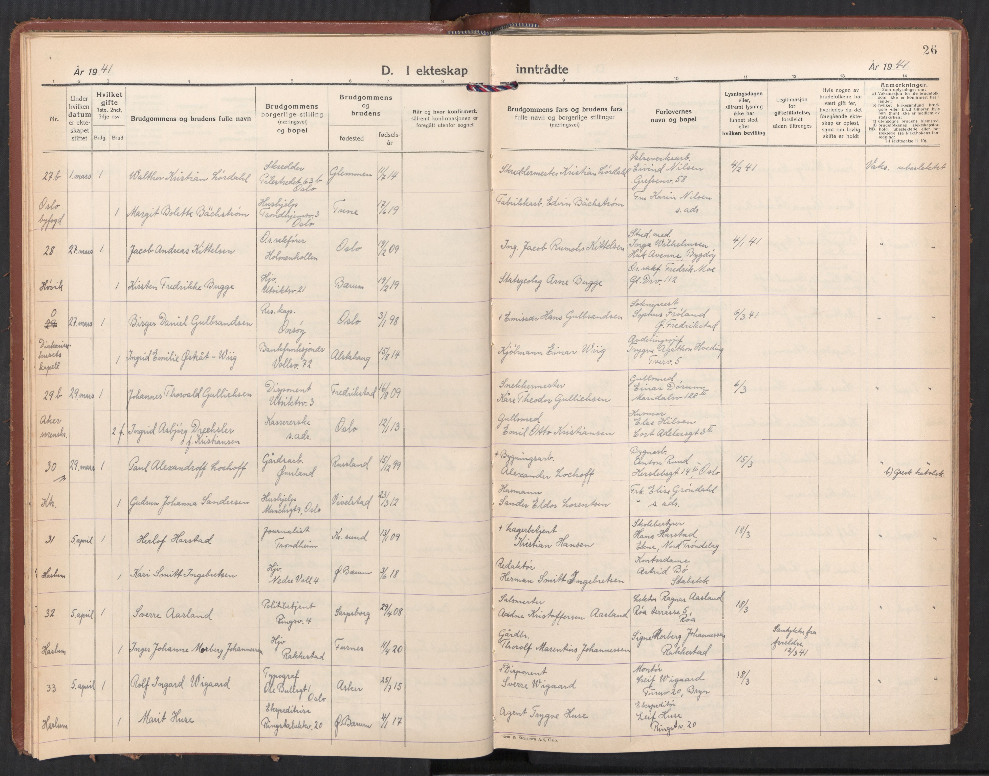 Østre Bærum prestekontor Kirkebøker, AV/SAO-A-10887/F/Fa/L0008: Ministerialbok nr. 8, 1940-1948, s. 26