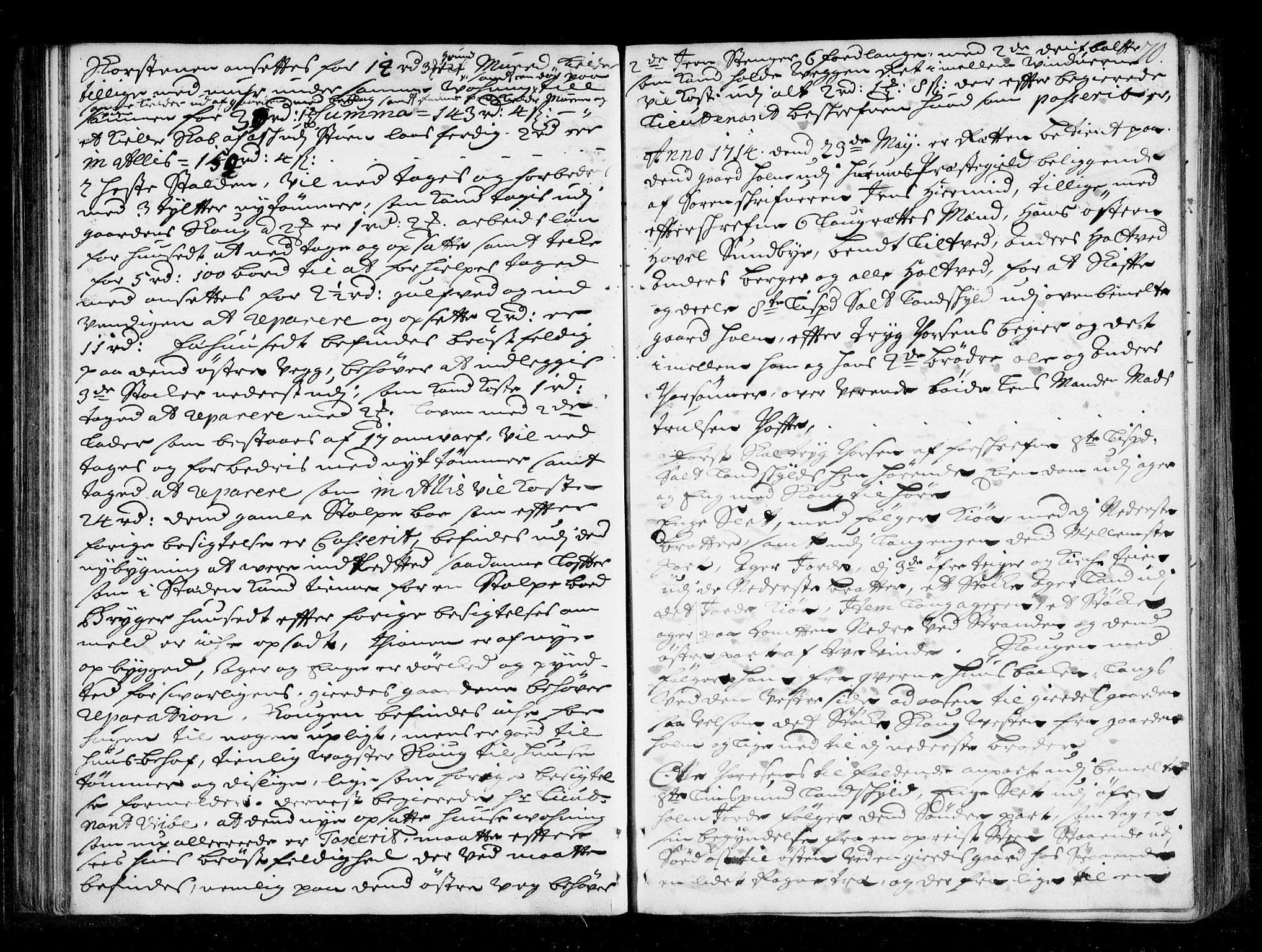 Lier, Røyken og Hurum sorenskriveri, SAKO/A-89/F/Fa/L0043: Tingbok, 1712-1716, s. 70