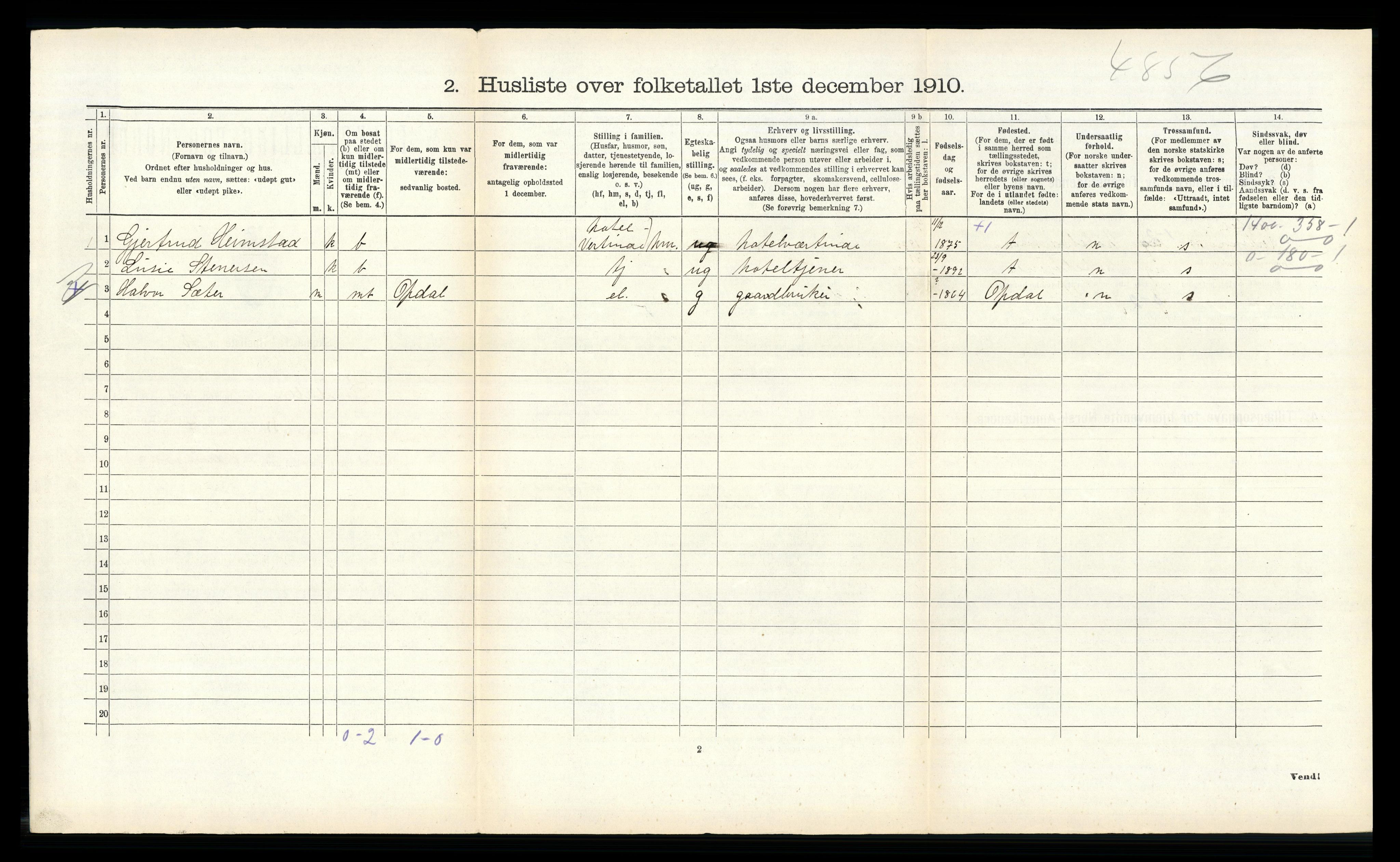 RA, Folketelling 1910 for 1563 Sunndal herred, 1910, s. 330
