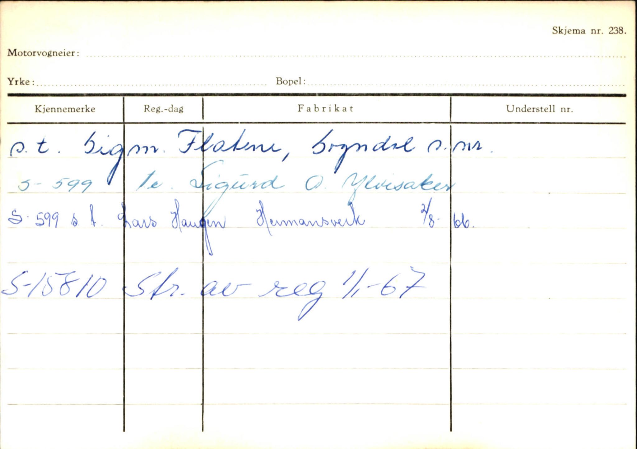 Statens vegvesen, Sogn og Fjordane vegkontor, SAB/A-5301/4/F/L0126: Eigarregister Fjaler M-Å. Leikanger A-Å, 1945-1975, s. 1946