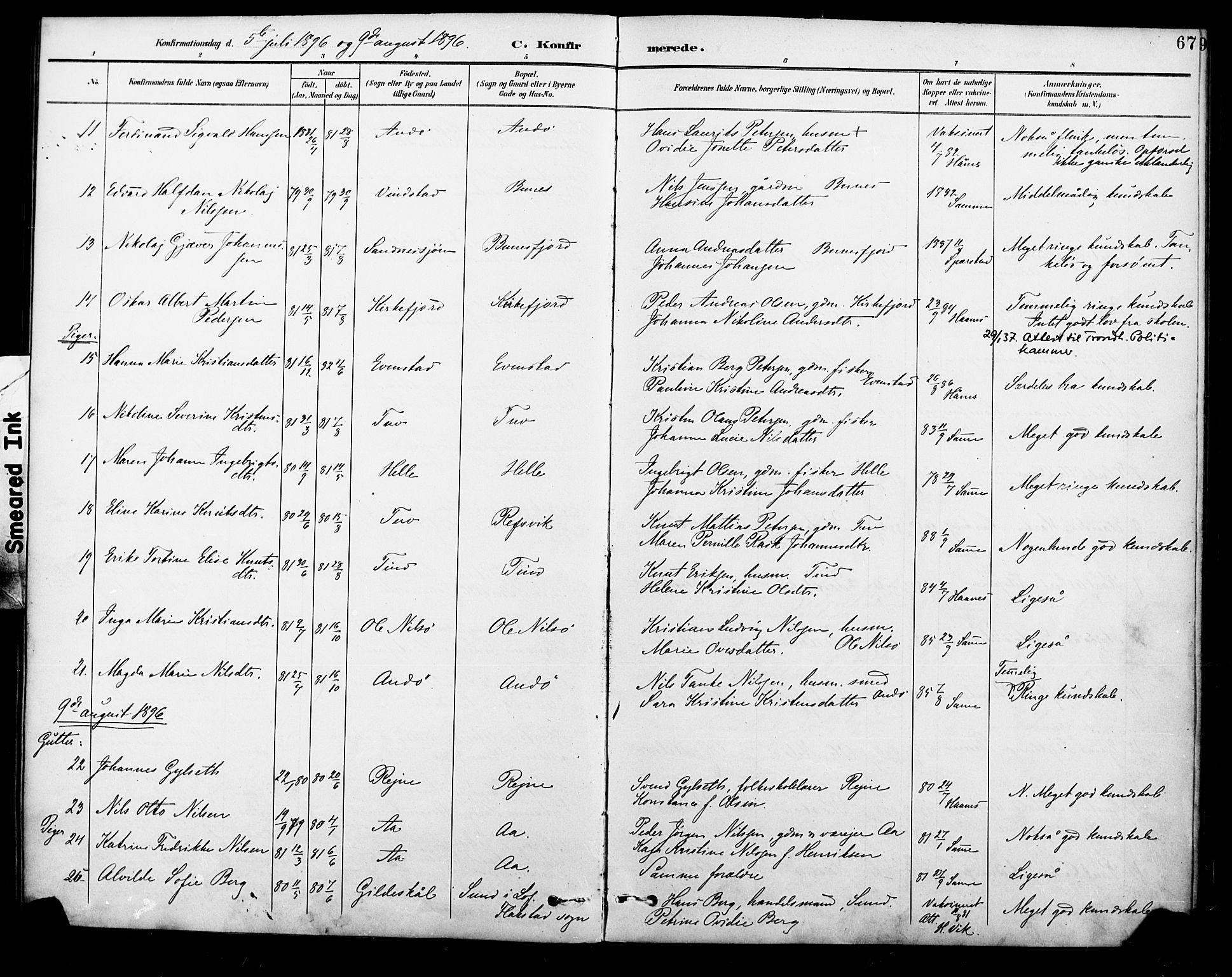 Ministerialprotokoller, klokkerbøker og fødselsregistre - Nordland, AV/SAT-A-1459/886/L1220: Ministerialbok nr. 886A02, 1892-1903, s. 67