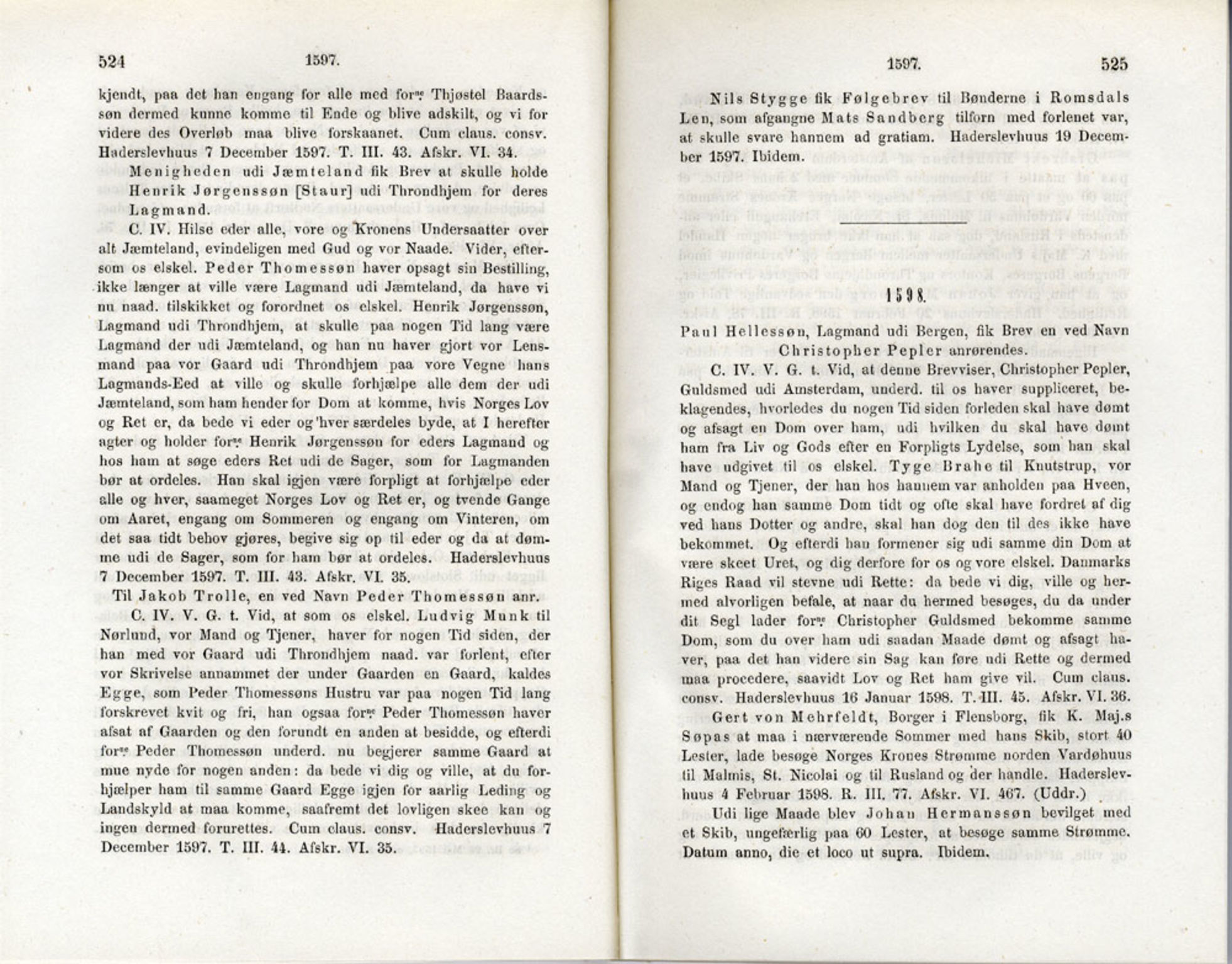 Publikasjoner utgitt av Det Norske Historiske Kildeskriftfond, PUBL/-/-/-: Norske Rigs-Registranter, bind 3, 1588-1602, s. 524-525