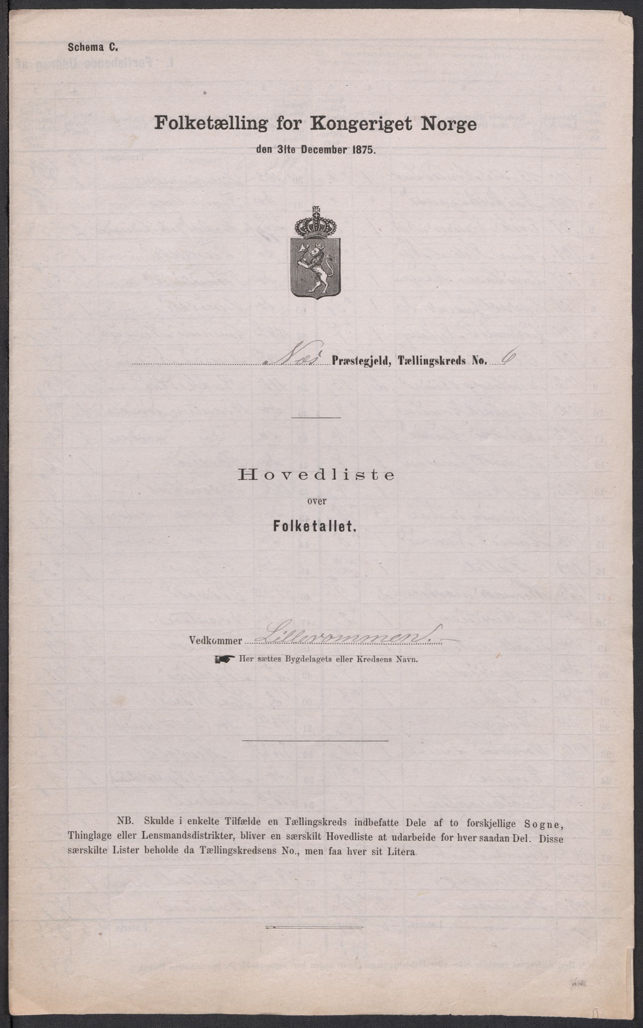 RA, Folketelling 1875 for 0236P Nes prestegjeld, 1875, s. 19
