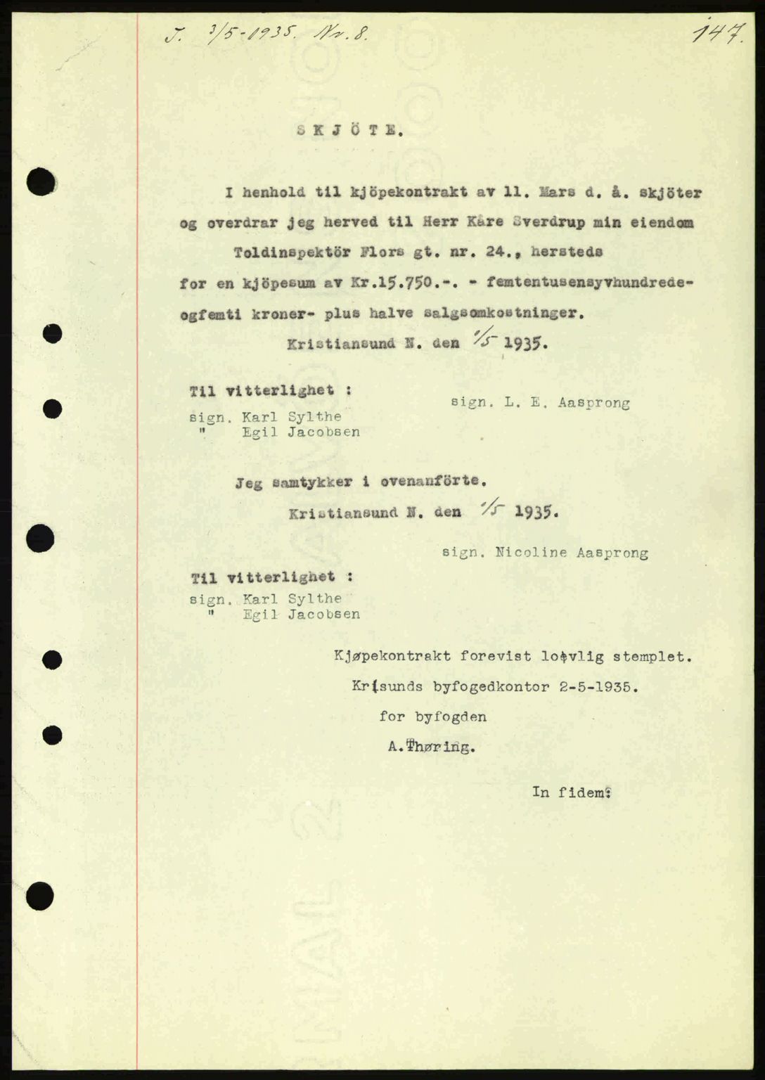 Kristiansund byfogd, SAT/A-4587/A/27: Pantebok nr. 28, 1934-1936, Tingl.dato: 03.05.1935