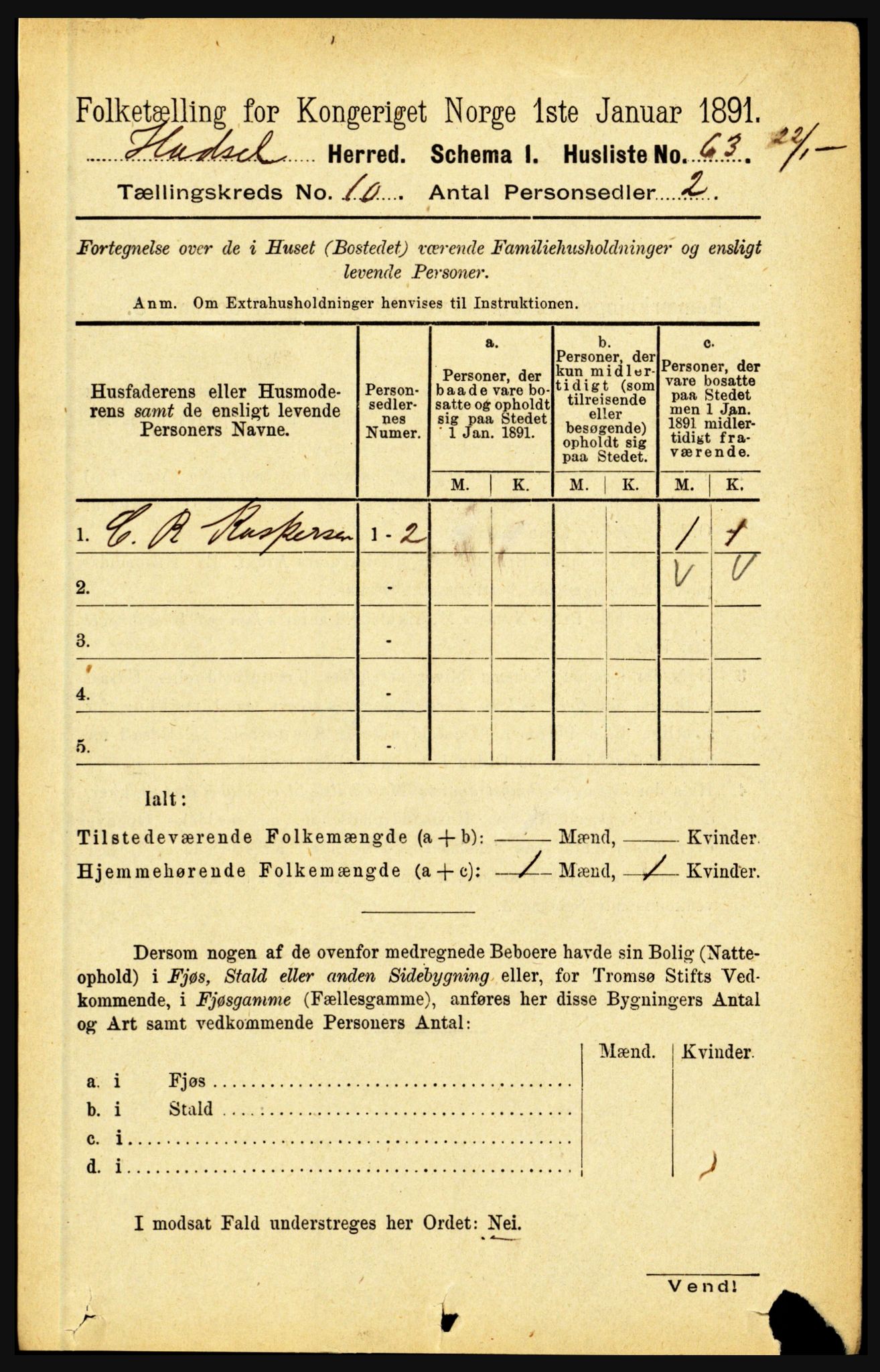 RA, Folketelling 1891 for 1866 Hadsel herred, 1891, s. 4196