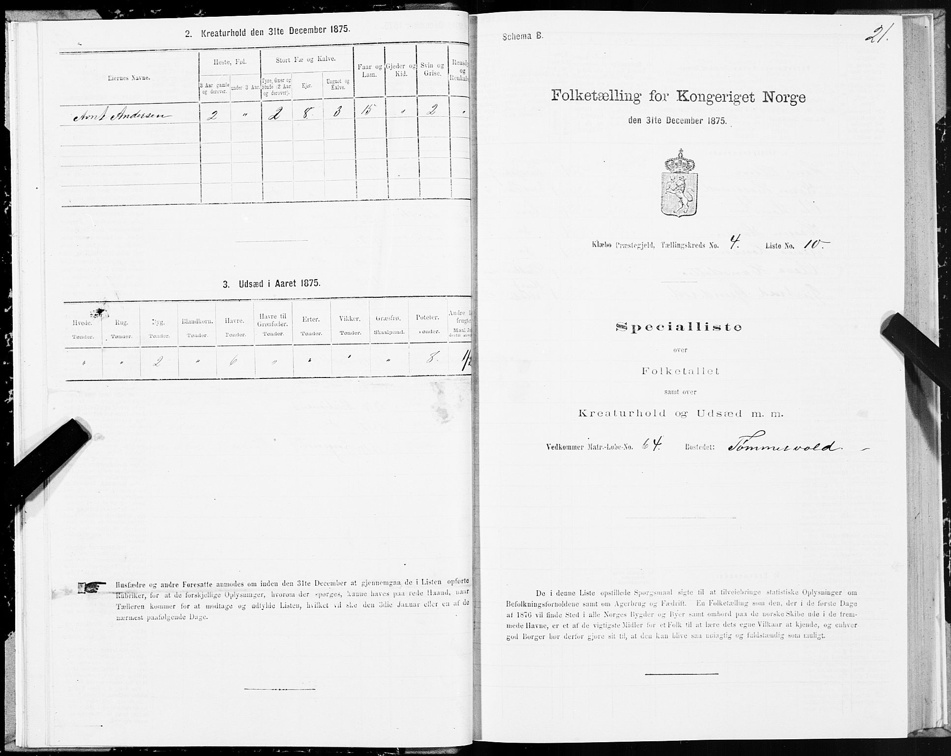 SAT, Folketelling 1875 for 1662P Klæbu prestegjeld, 1875, s. 2021
