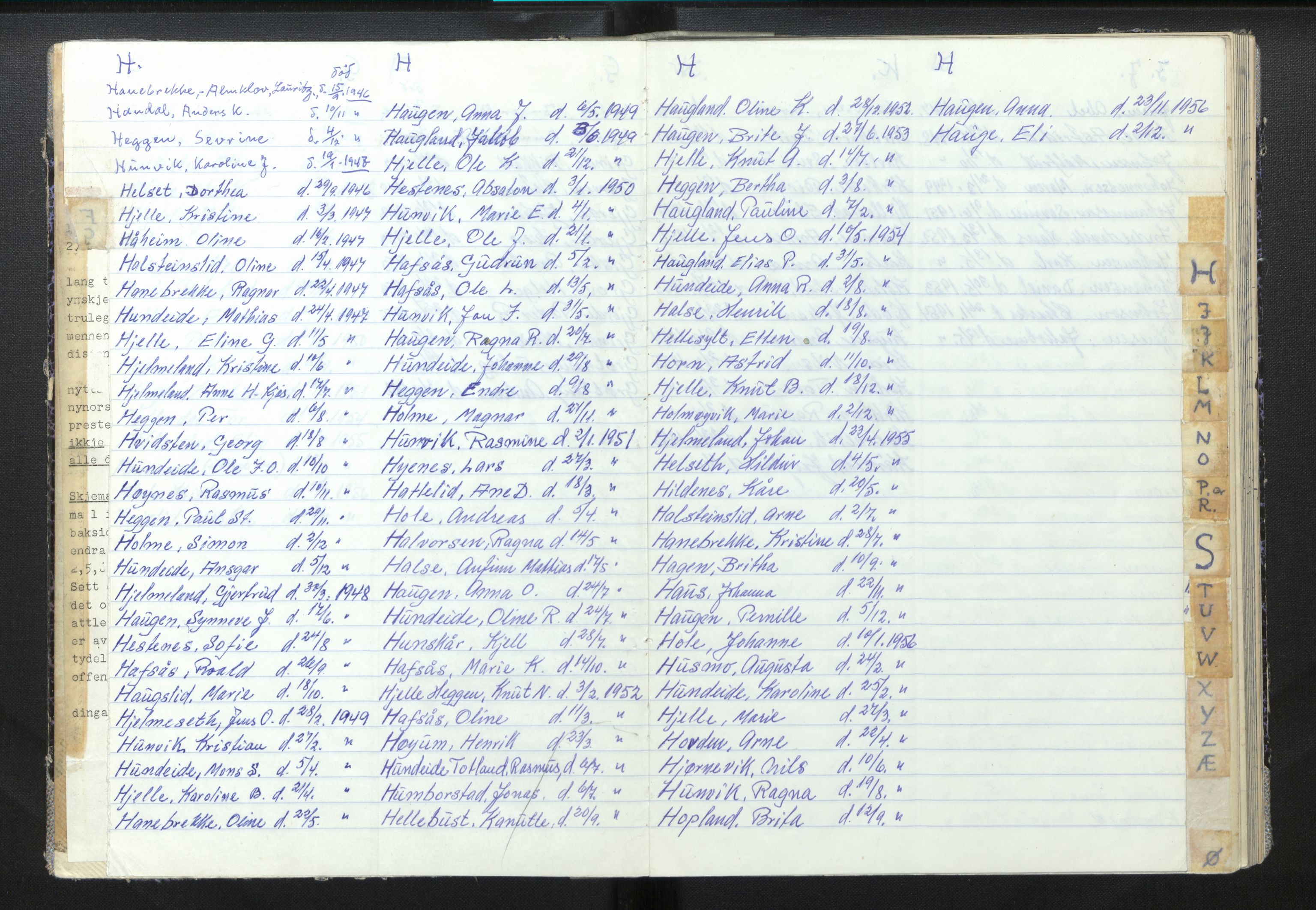 Lensmannen i Eid, AV/SAB-A-27001/0006/L0008: Dødsfallprotokoll, 1946-1956