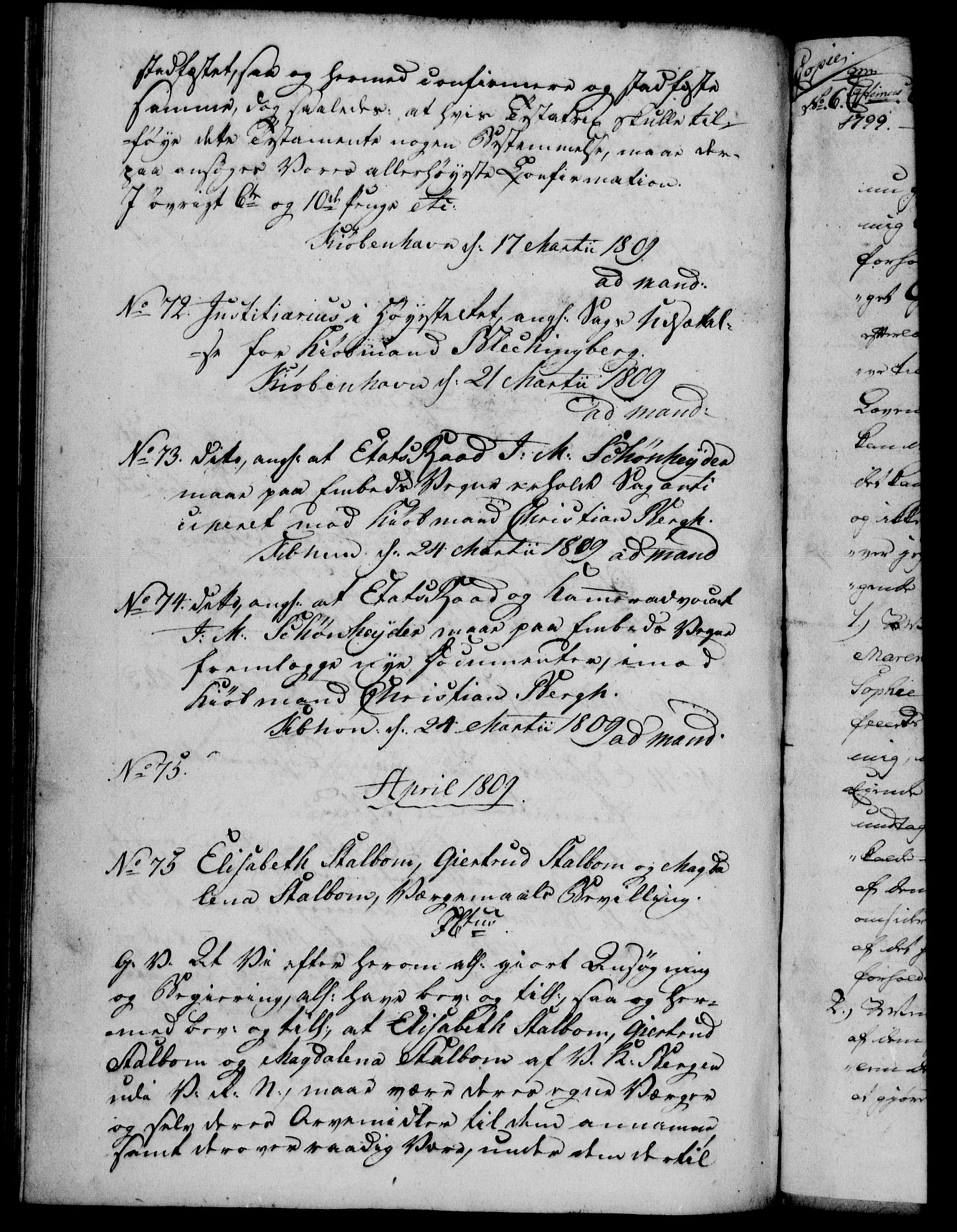 Danske Kanselli 1800-1814, RA/EA-3024/H/Hf/Hfb/Hfba/L0004: Registranter, 1808-1810, s. 140b