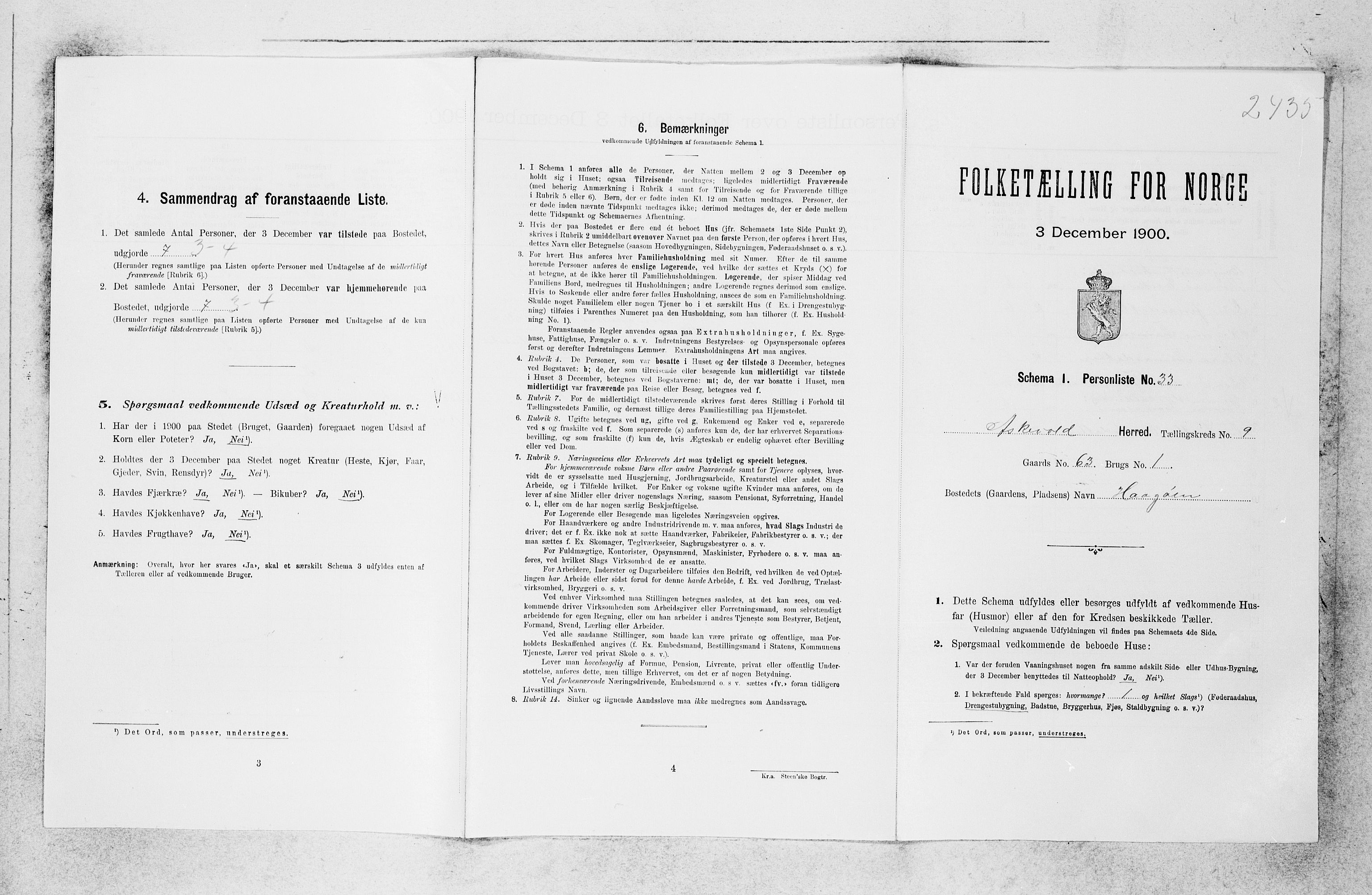 SAB, Folketelling 1900 for 1428 Askvoll herred, 1900, s. 855
