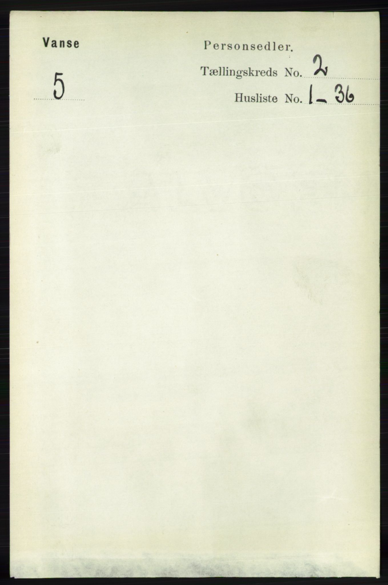 RA, Folketelling 1891 for 1041 Vanse herred, 1891, s. 603