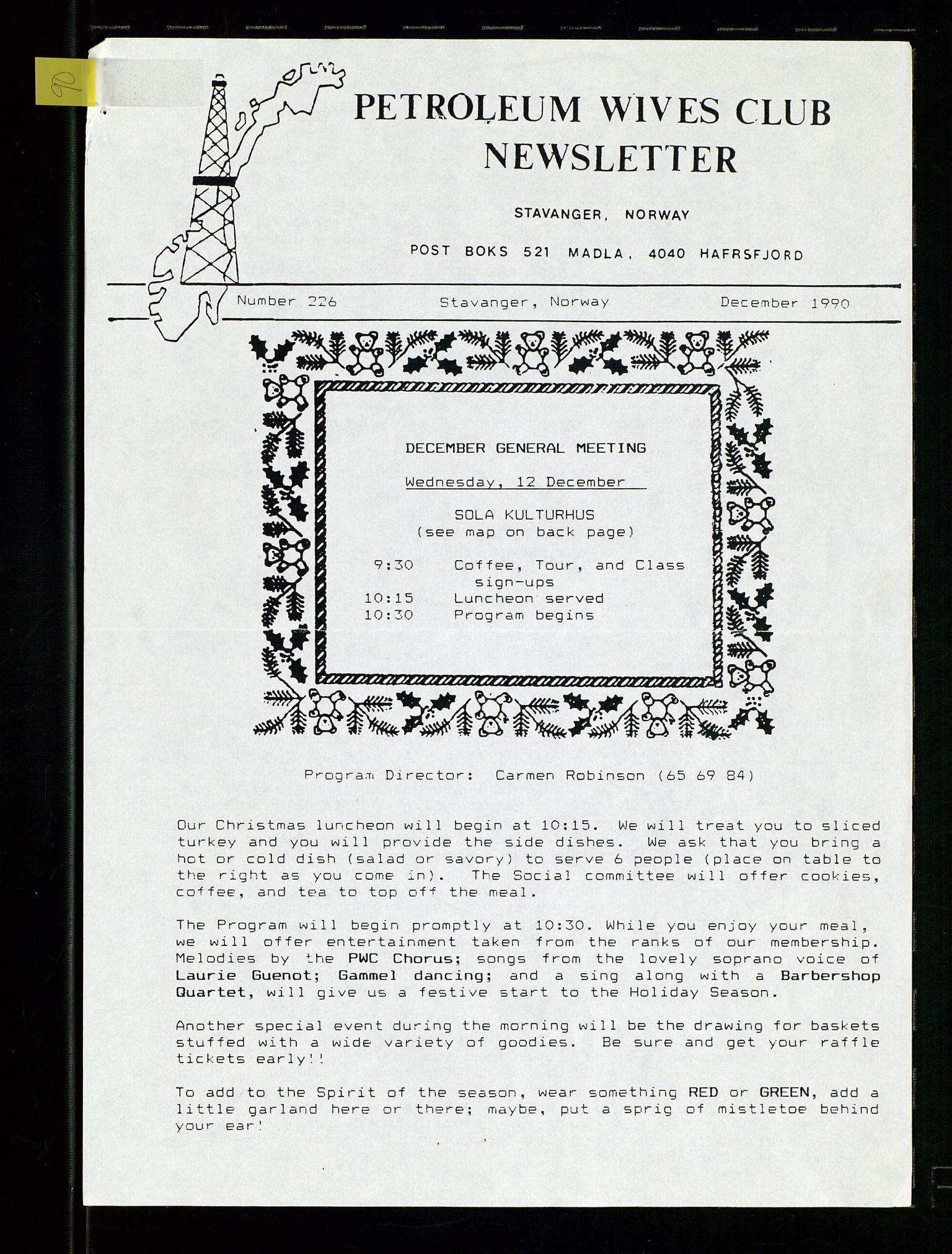 PA 1547 - Petroleum Wives Club, SAST/A-101974/X/Xa/L0003: Newsletter, 1988-1994